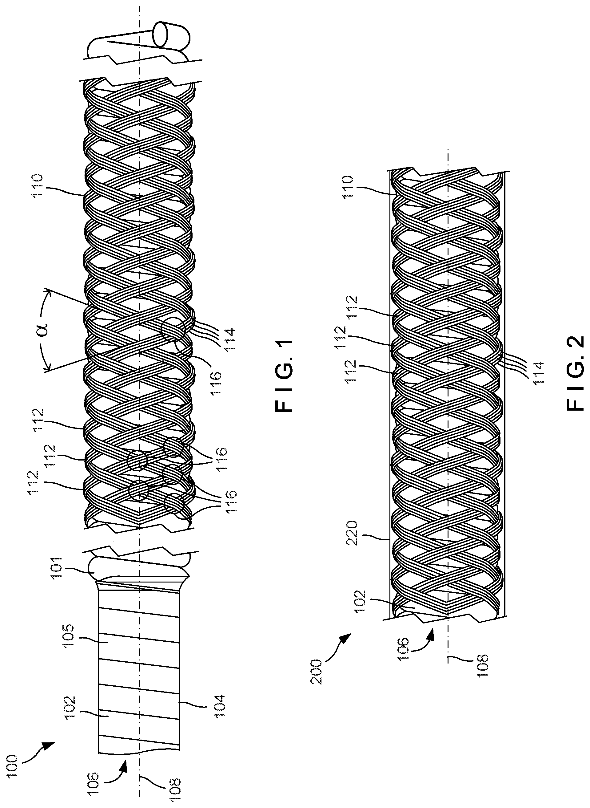 Patent US12102308 Figure 1 – Braided hemostasis shaft for improved torsional response