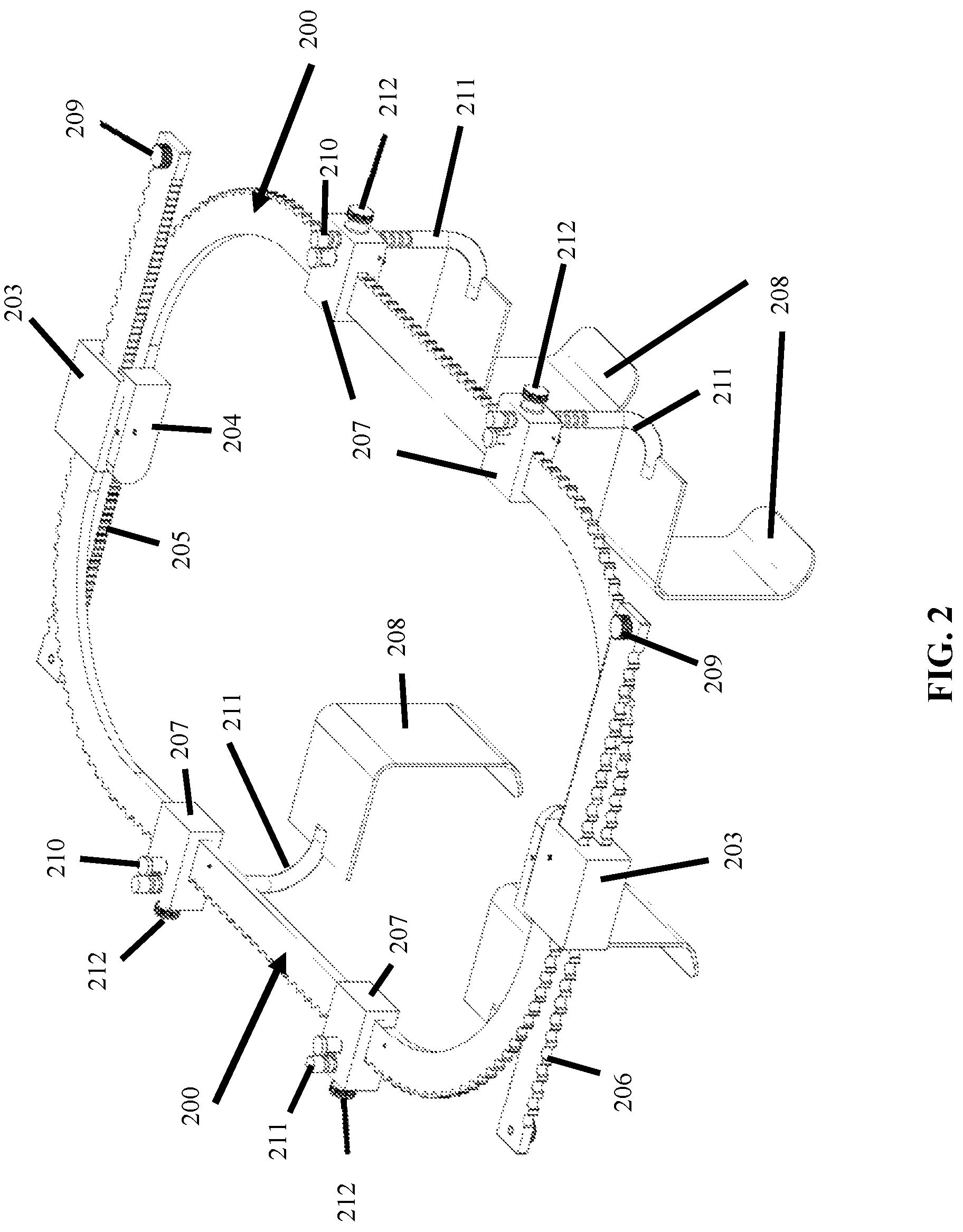Patent US12102313 Figure 2 – Adjustable locking surgical retractor