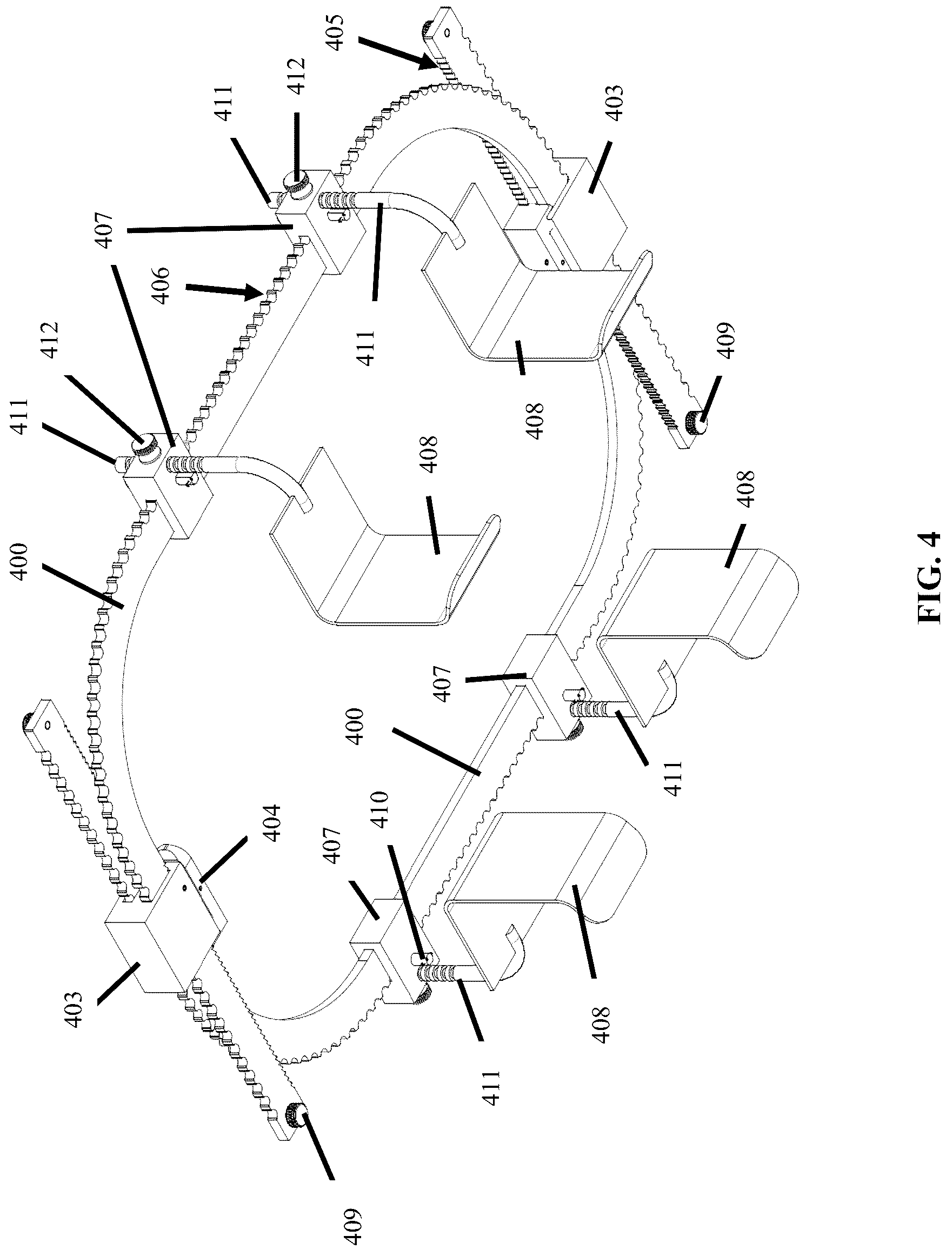 Patent US12102313 Figure 4 – Adjustable locking surgical retractor
