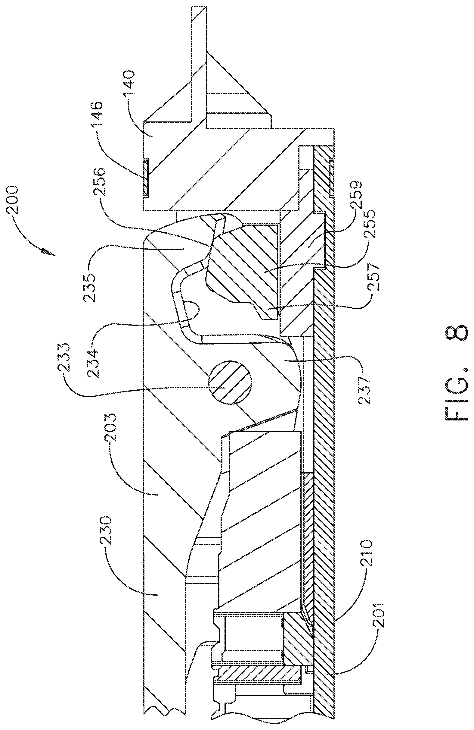 Patent US12102323 Figure 8 – Rotary-driven surgical stapling assembly comprising a floatable component