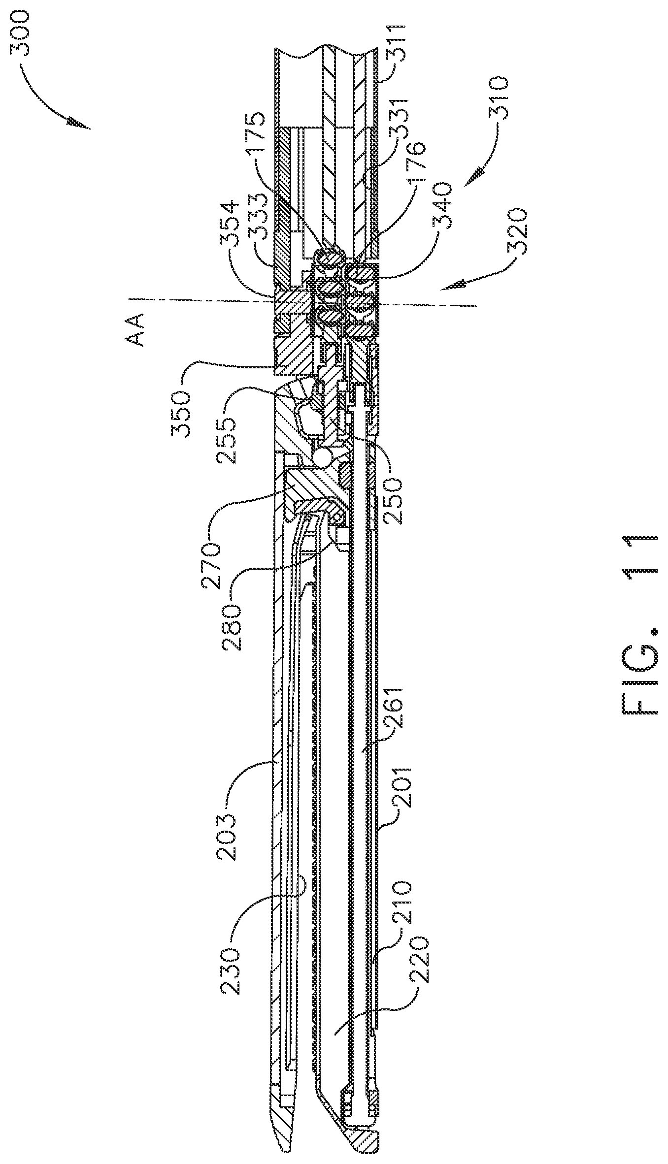 Patent US12102323 Figure 11 – Rotary-driven surgical stapling assembly comprising a floatable component