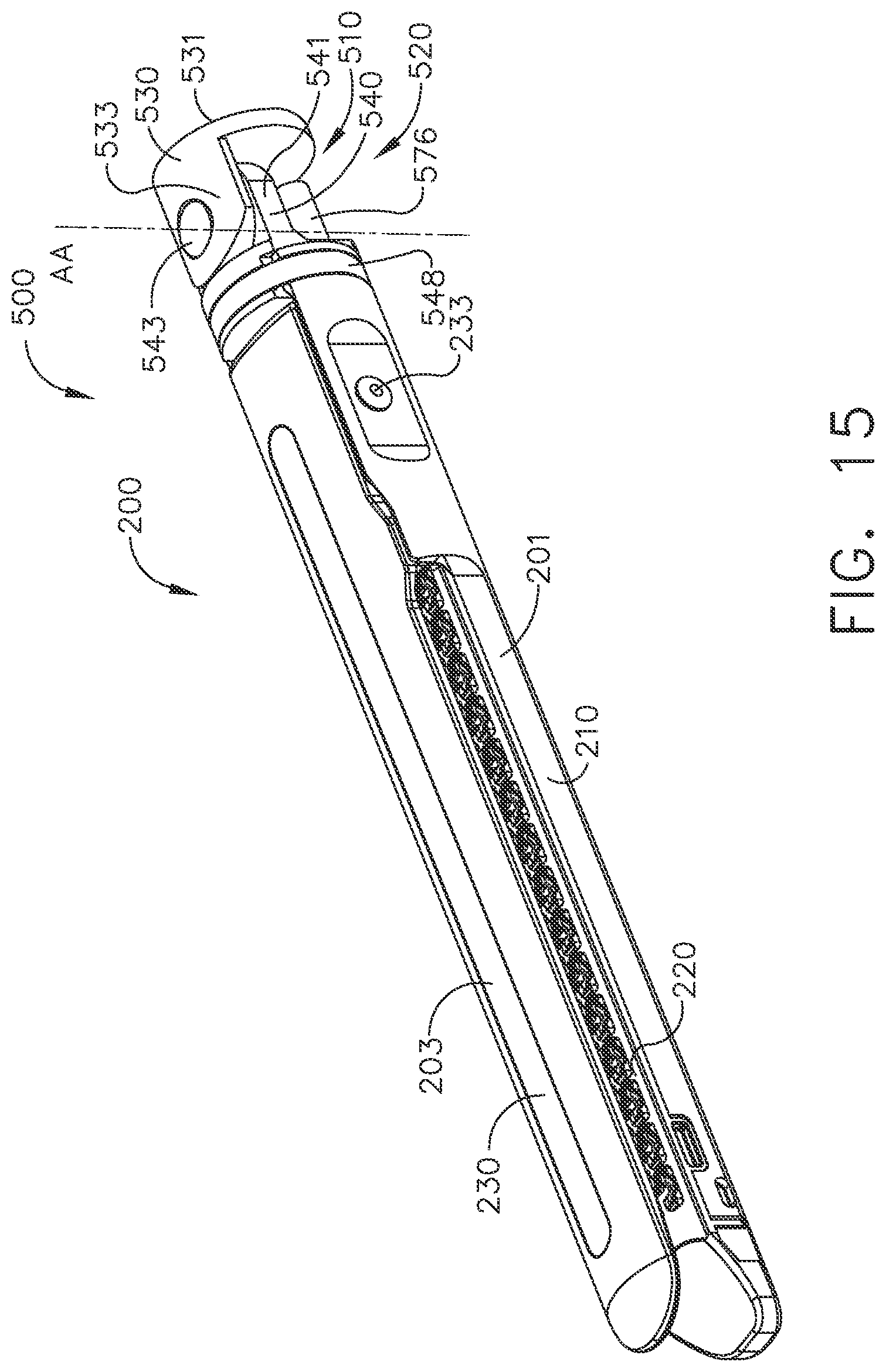 Patent US12102323 Figure 15 – Rotary-driven surgical stapling assembly comprising a floatable component