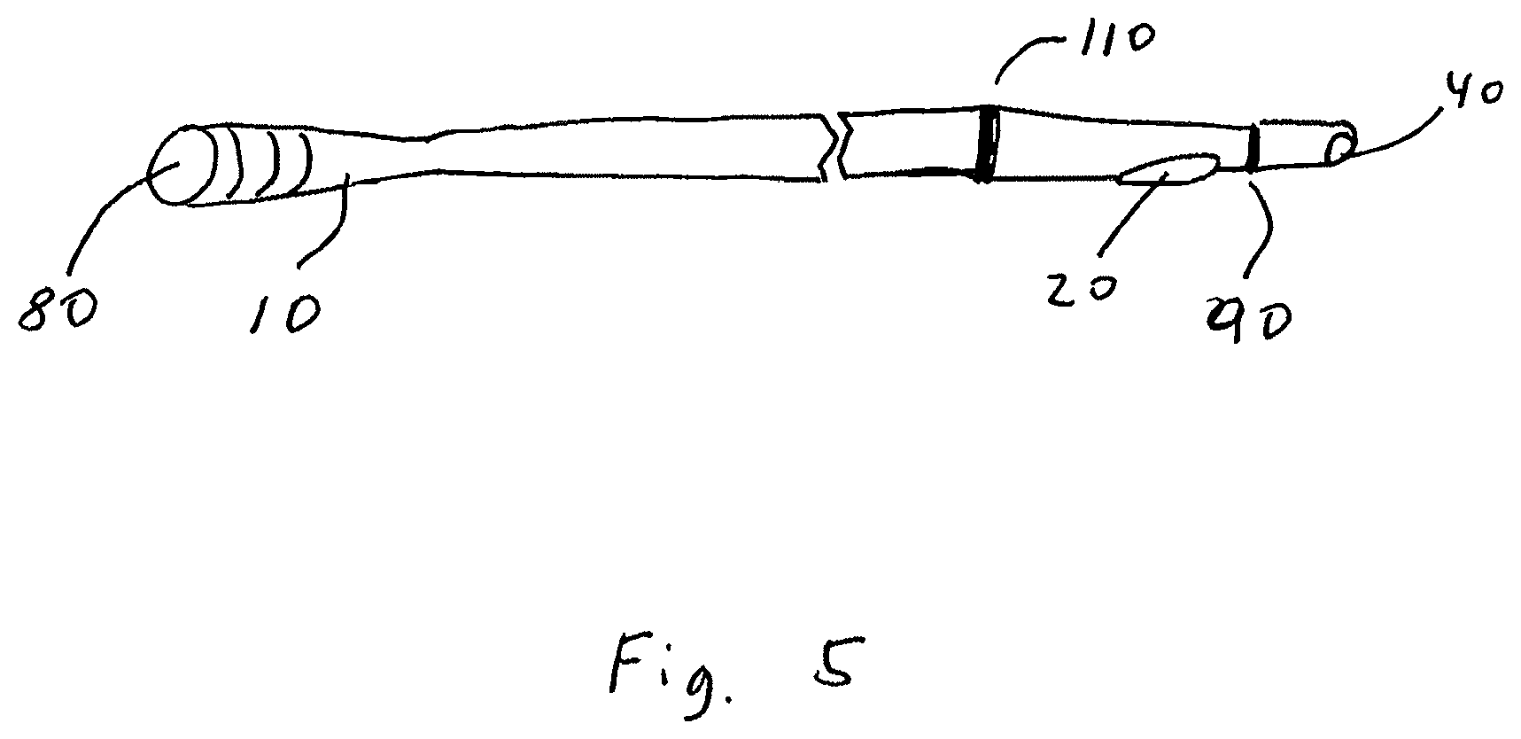 Patent US12102331 Figure 5 – Single lumen microcatheter for executing plugs near distal terminus of lumen