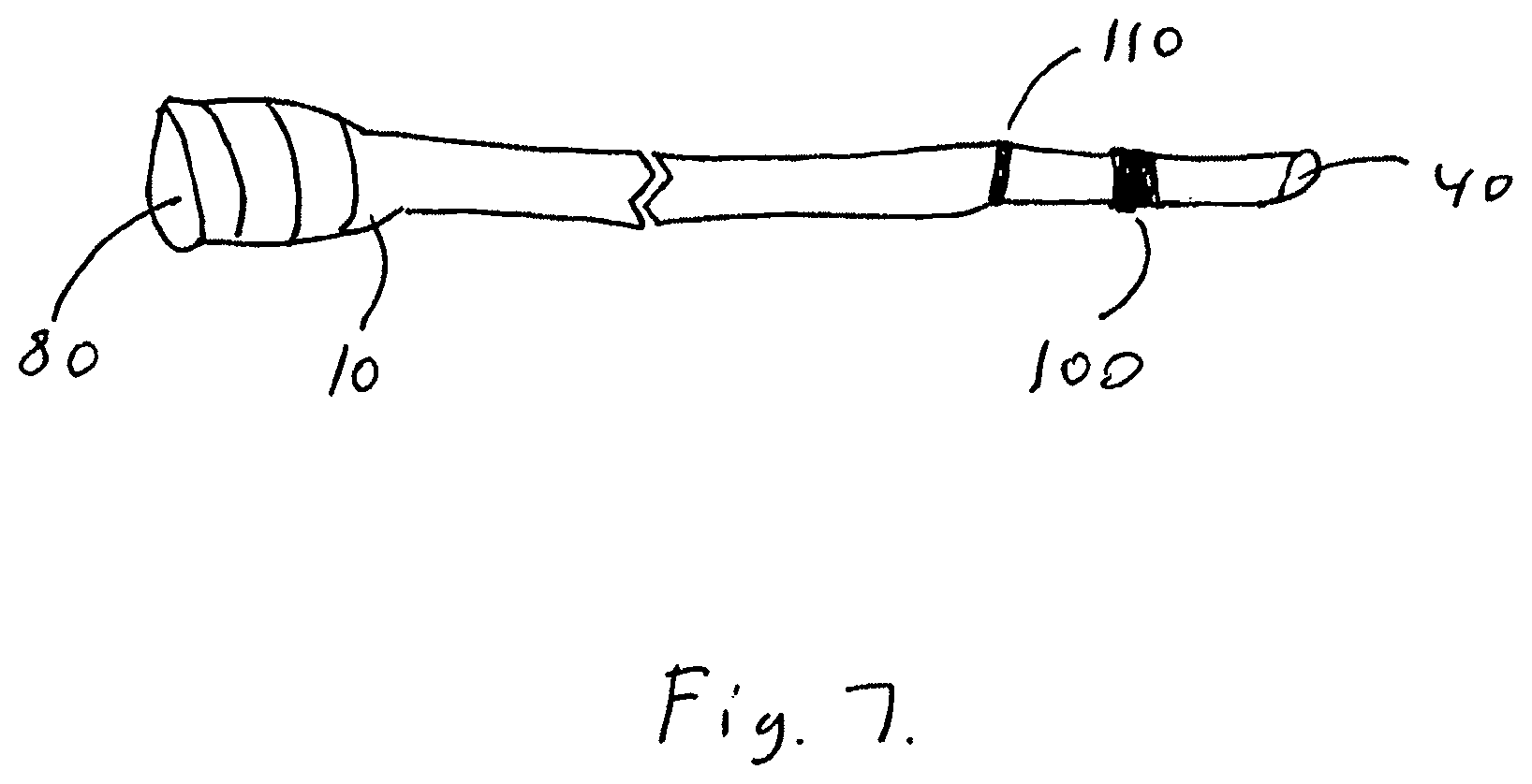 Patent US12102331 Figure 7 – Single lumen microcatheter for executing plugs near distal terminus of lumen