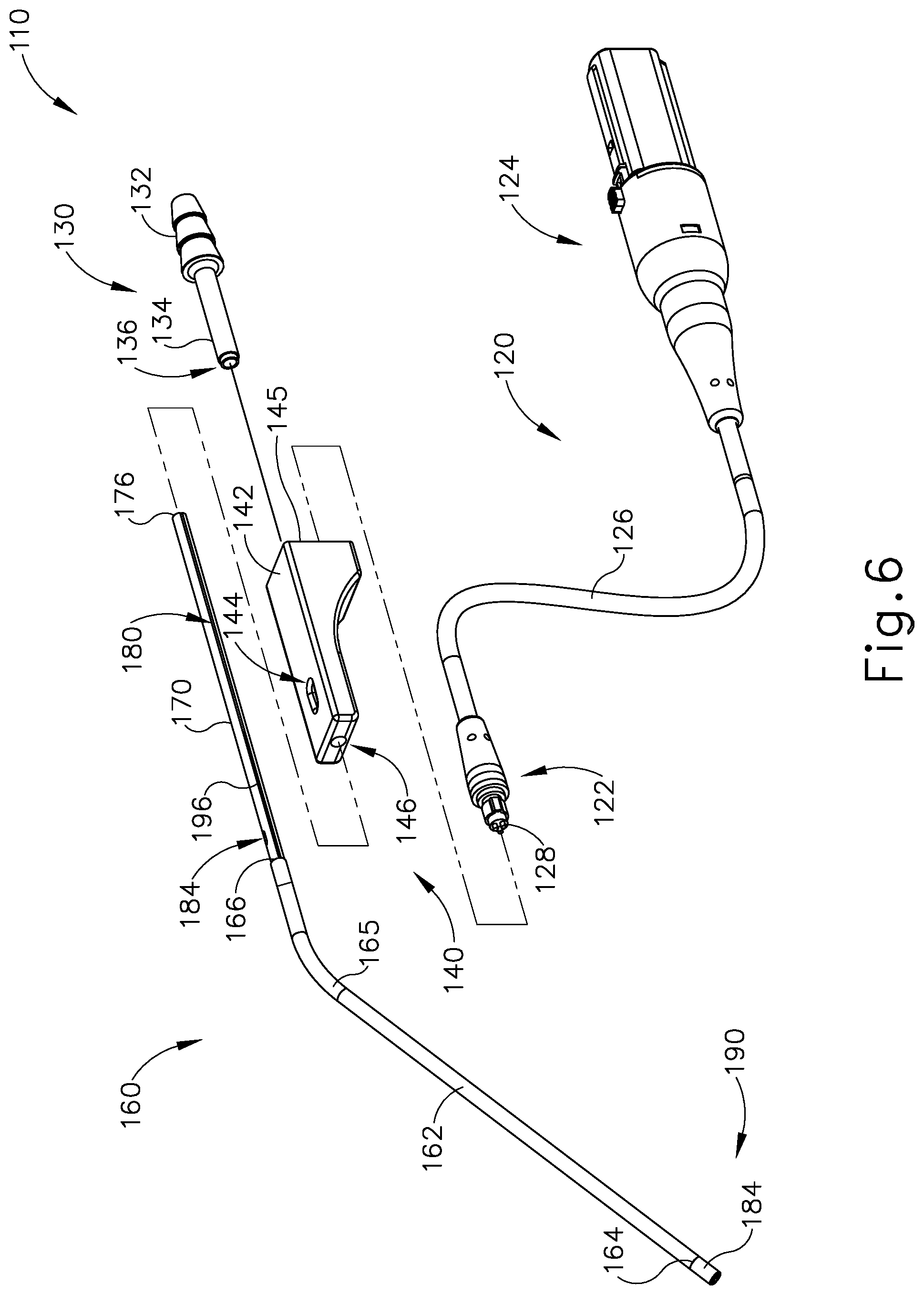 Patent US12102345 Figure 6 – Navigable suction instrument with coaxial annular sensor