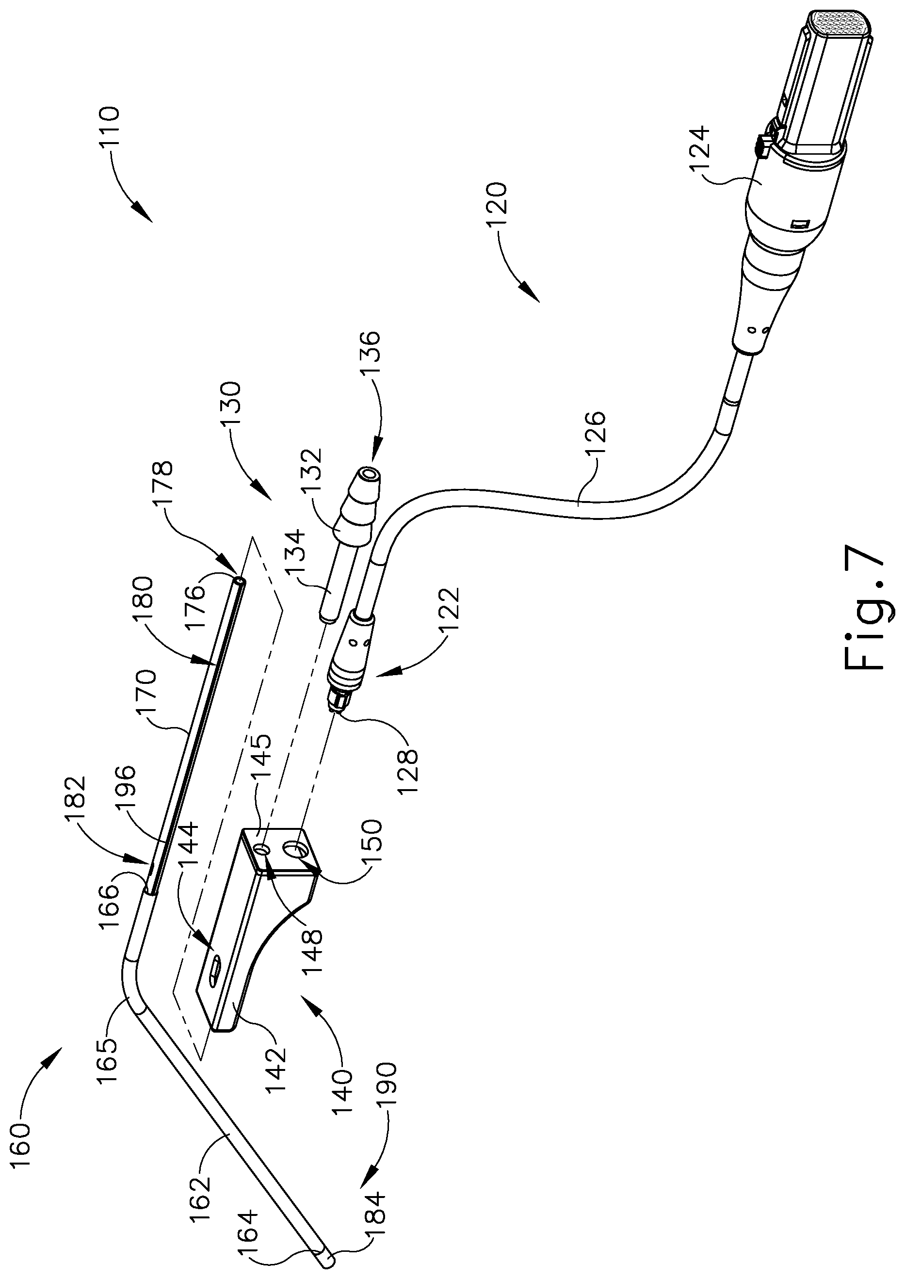 Patent US12102345 Figure 7 – Navigable suction instrument with coaxial annular sensor