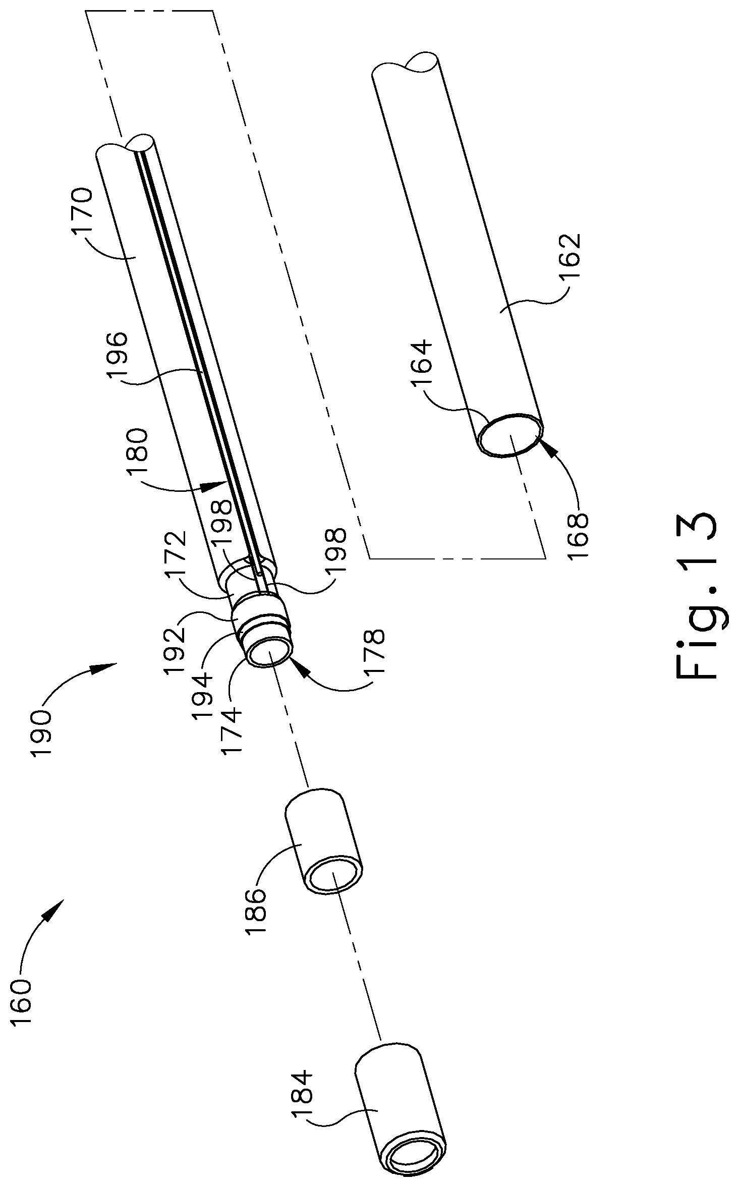 Patent US12102345 Figure 13 – Navigable suction instrument with coaxial annular sensor
