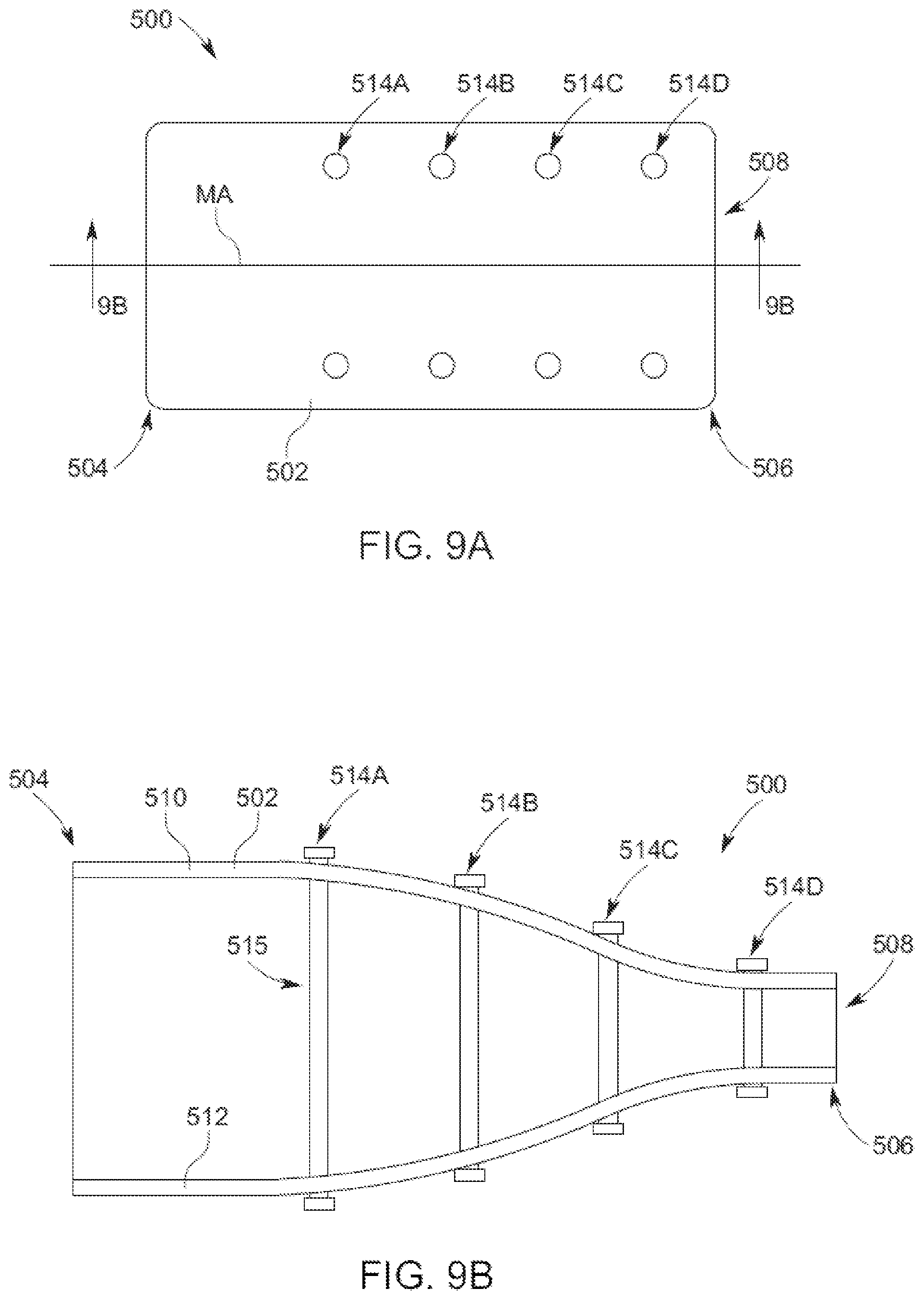 Patent US12102354 Figure 5 – Implant delivery sleeves having non-tapered tubular walls with constricted implant delivery channels for inserting implants into tissue pockets