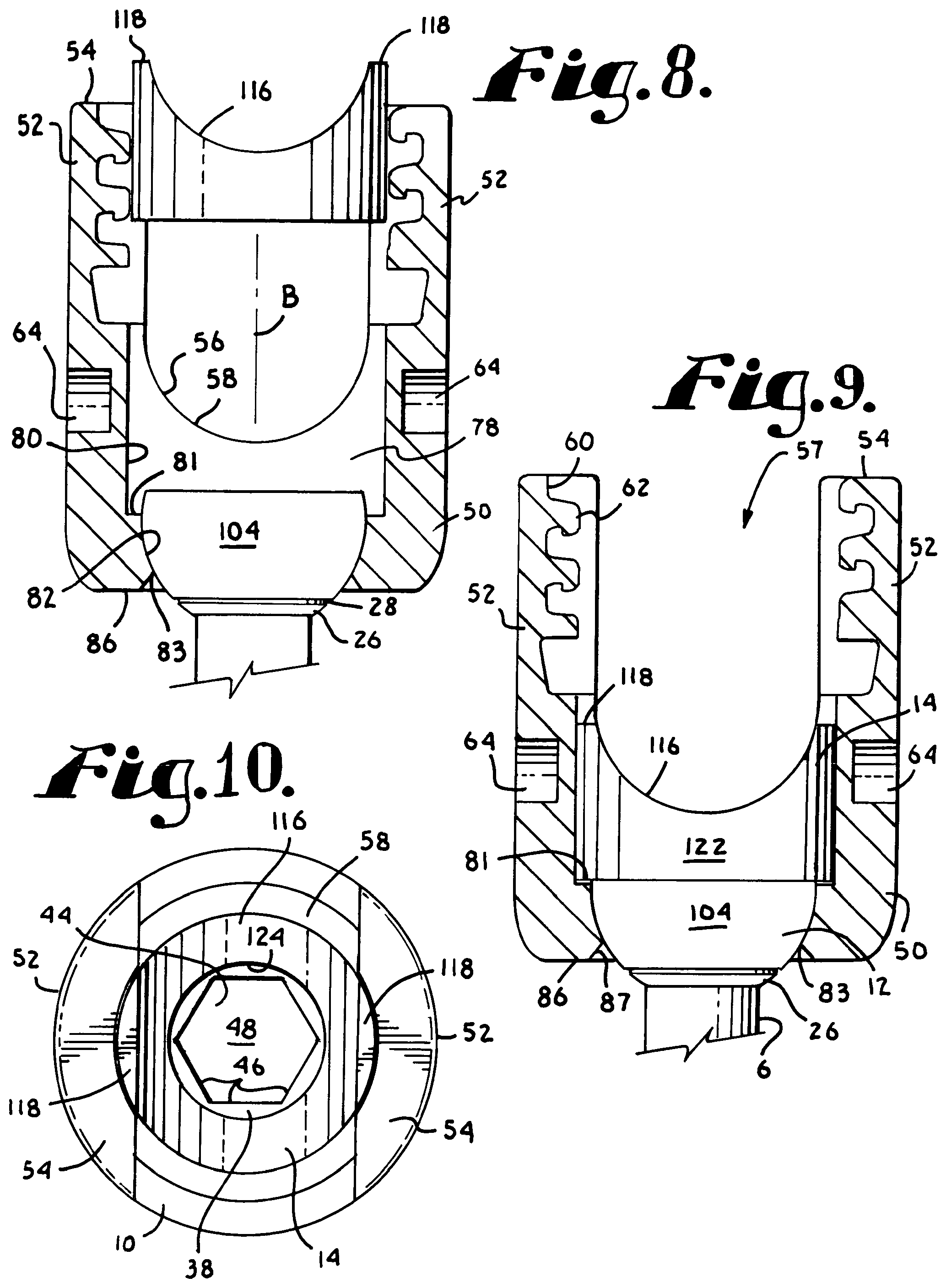 Patent US12102357 Figure 3 – Pivotal bone anchor assembly with cannulated shank having a planar top surface and method of assembly