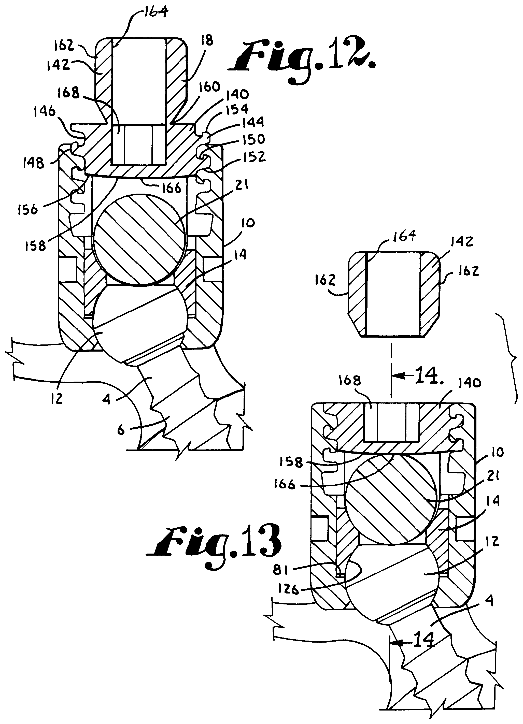 Patent US12102357 Figure 5 – Pivotal bone anchor assembly with cannulated shank having a planar top surface and method of assembly