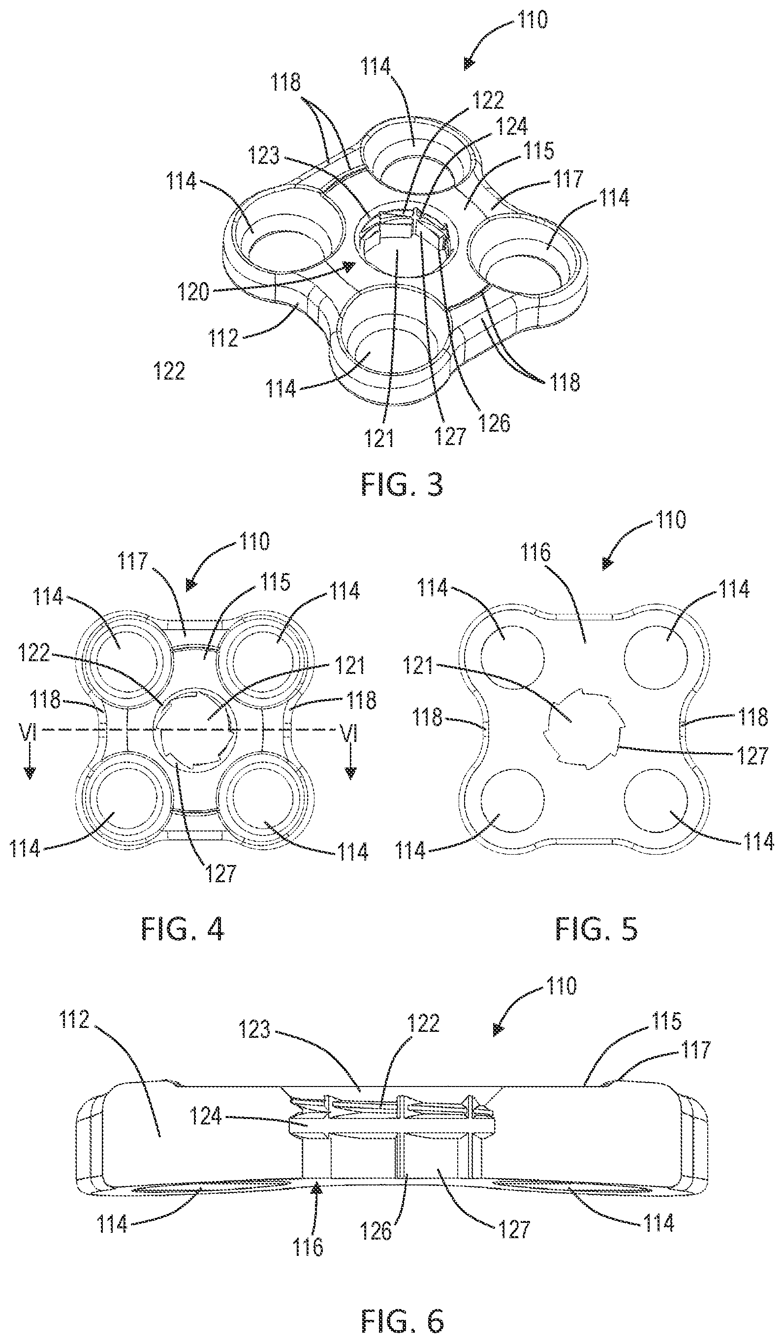 Patent US12102358 Figure 2 – Lateral vertebral lumbar plate system with integrated rotational control mechanism for screw retention