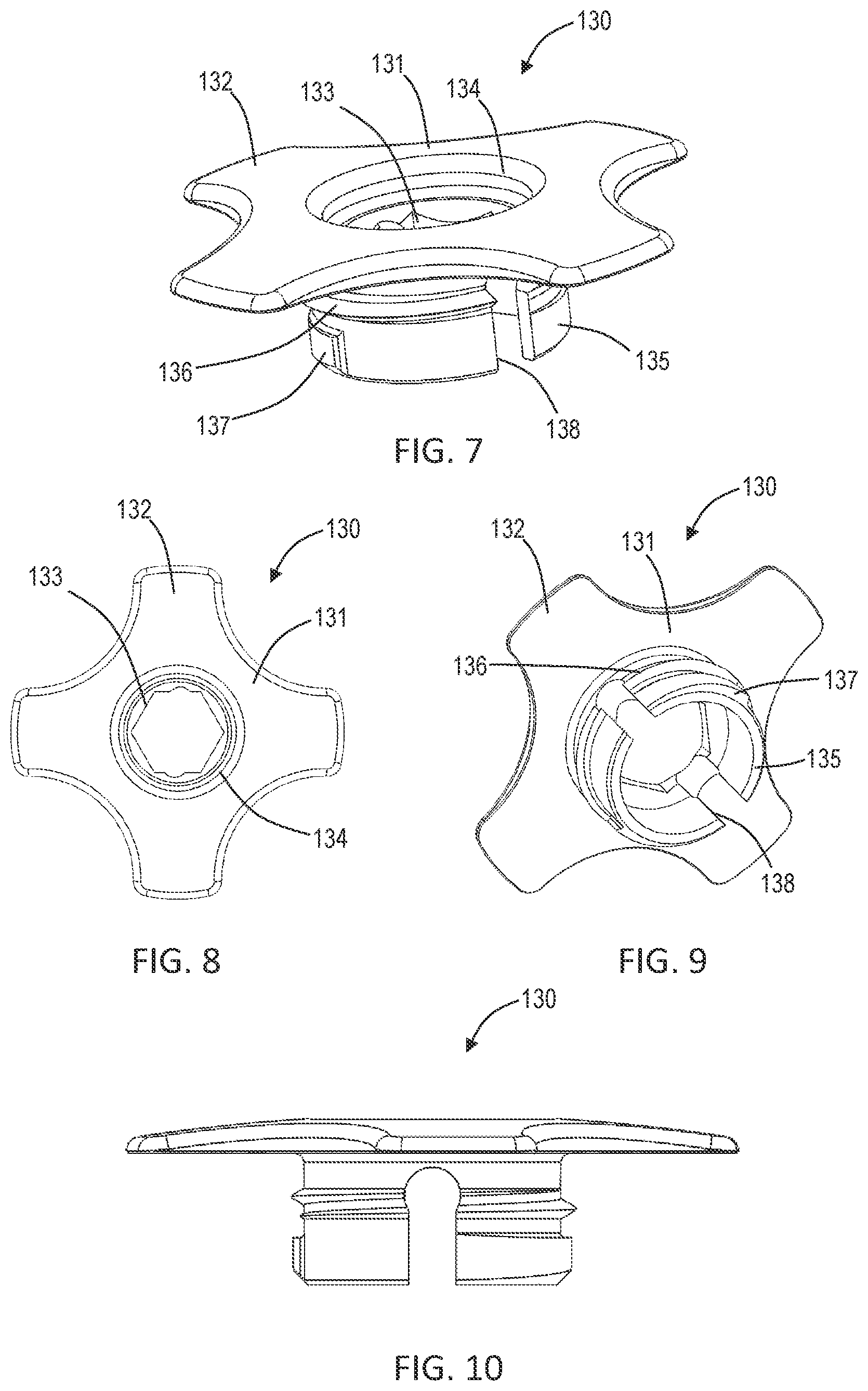 Patent US12102358 Figure 3 – Lateral vertebral lumbar plate system with integrated rotational control mechanism for screw retention