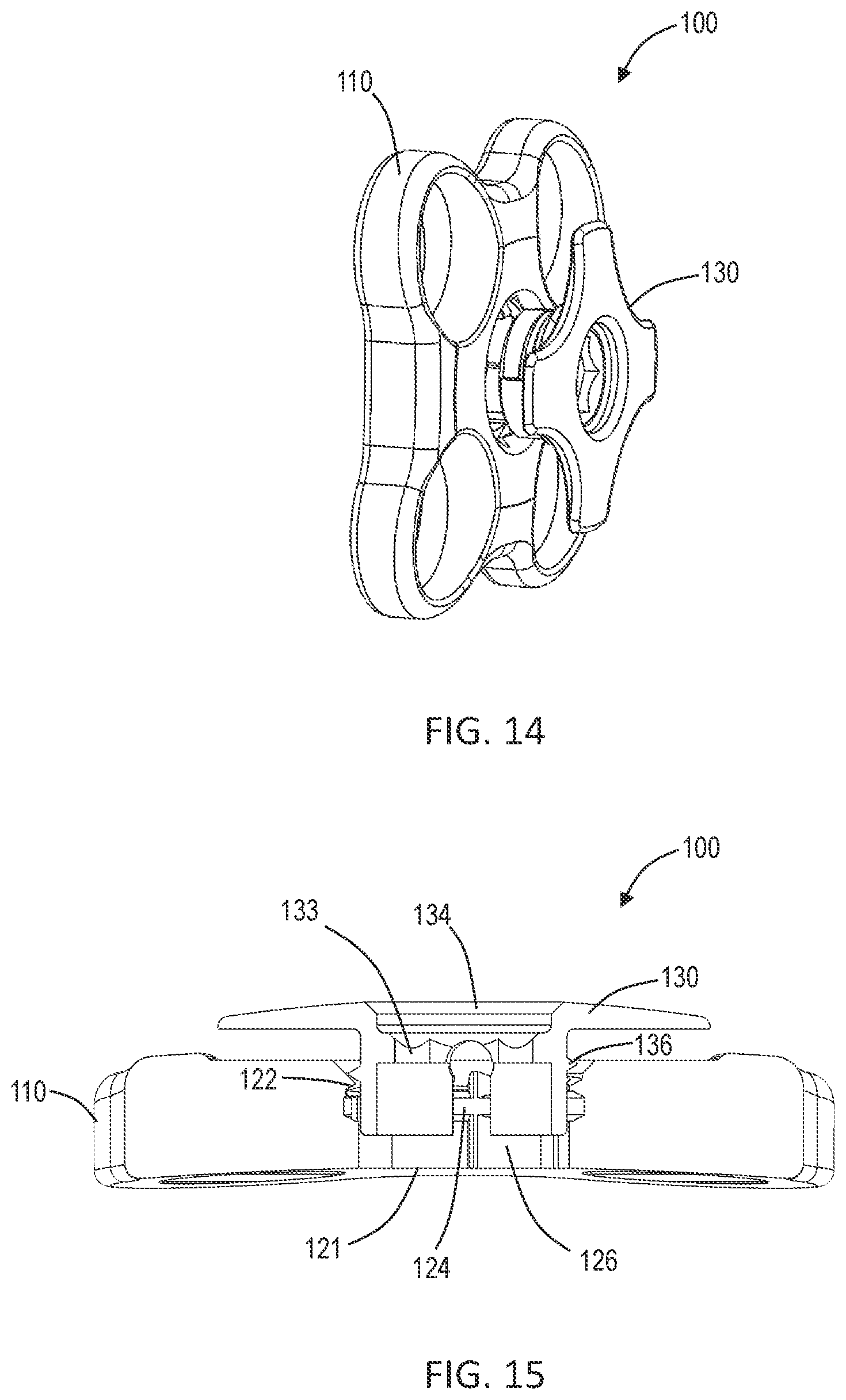 Patent US12102358 Figure 5 – Lateral vertebral lumbar plate system with integrated rotational control mechanism for screw retention