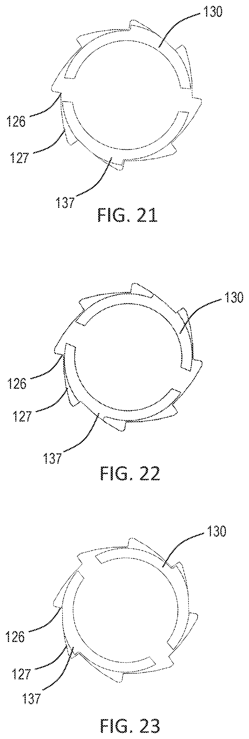 Patent US12102358 Figure 8 – Lateral vertebral lumbar plate system with integrated rotational control mechanism for screw retention