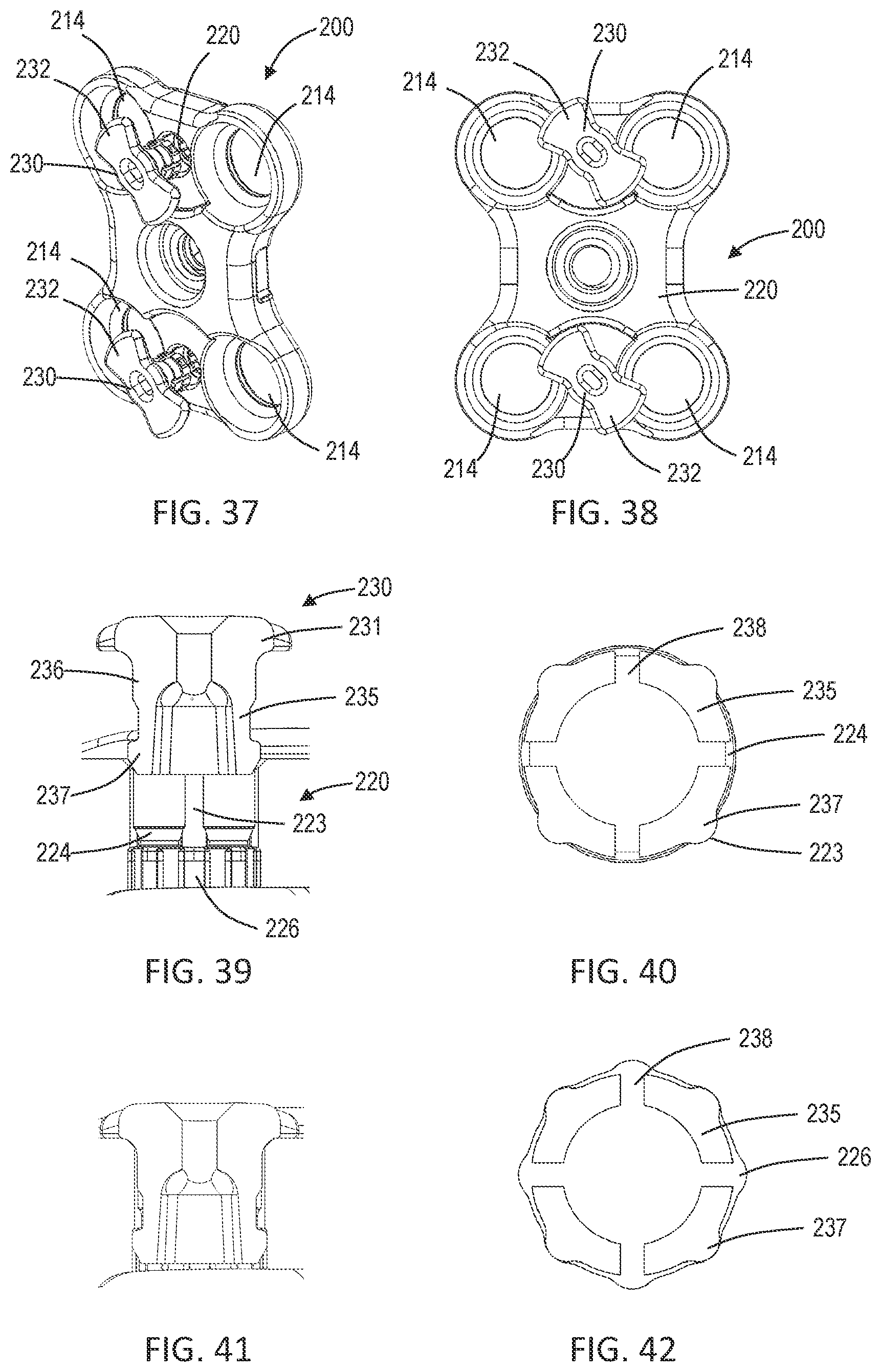 Patent US12102358 Figure 13 – Lateral vertebral lumbar plate system with integrated rotational control mechanism for screw retention