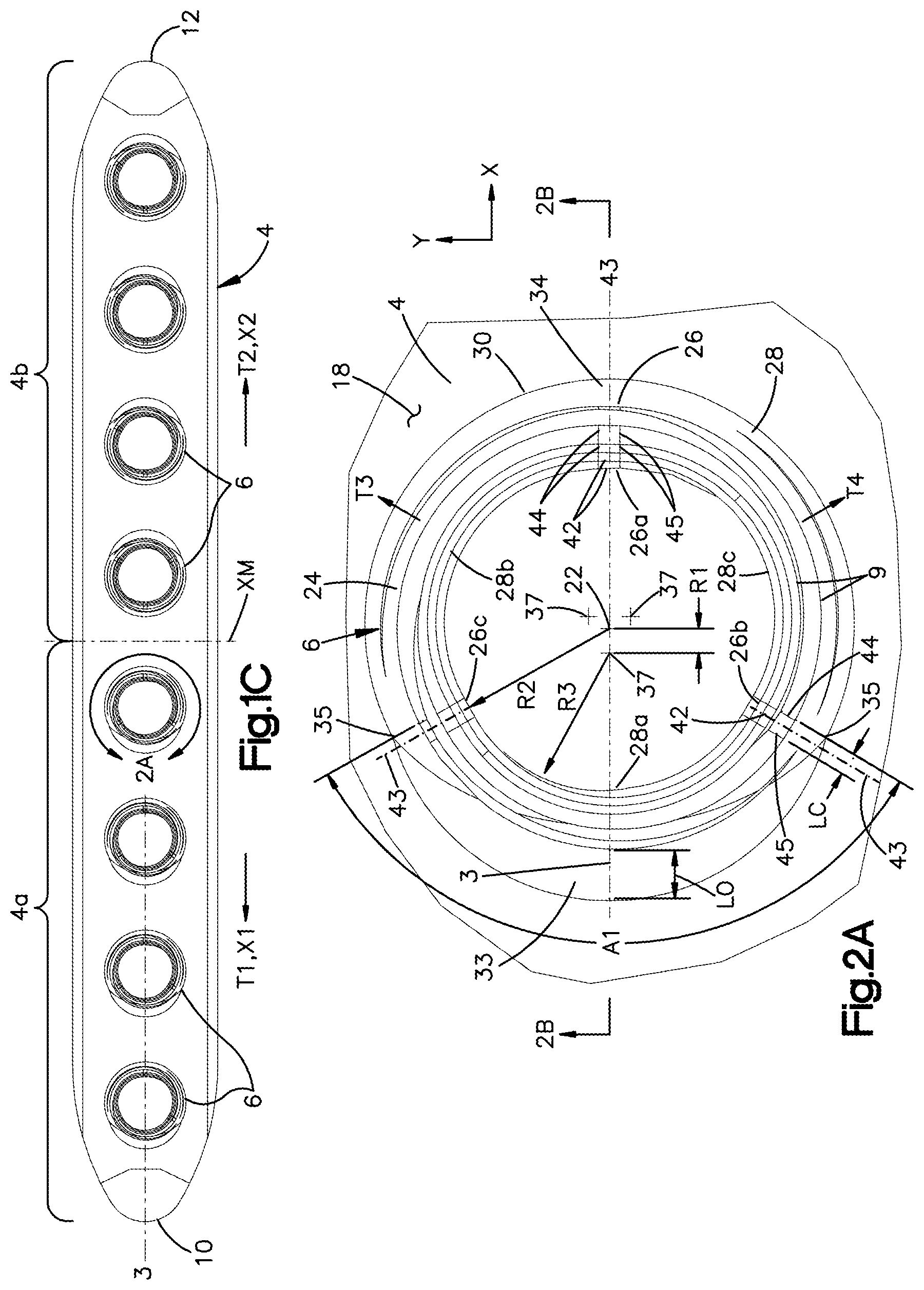 Patent US12102361 Figure 2 – Bone plates having multi-use screw holes for locking and compression screws, and related systems and methods