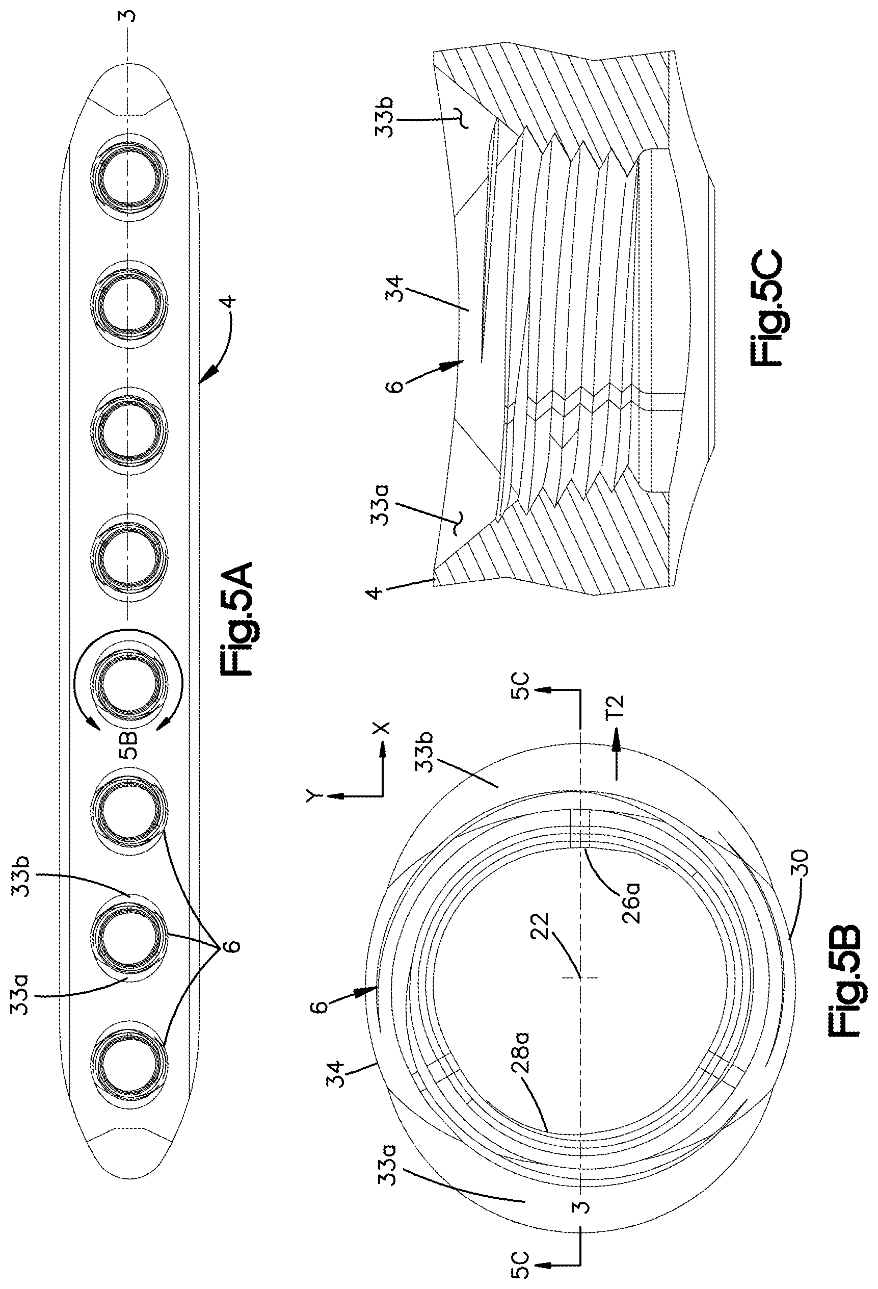 Patent US12102361 Figure 6 – Bone plates having multi-use screw holes for locking and compression screws, and related systems and methods