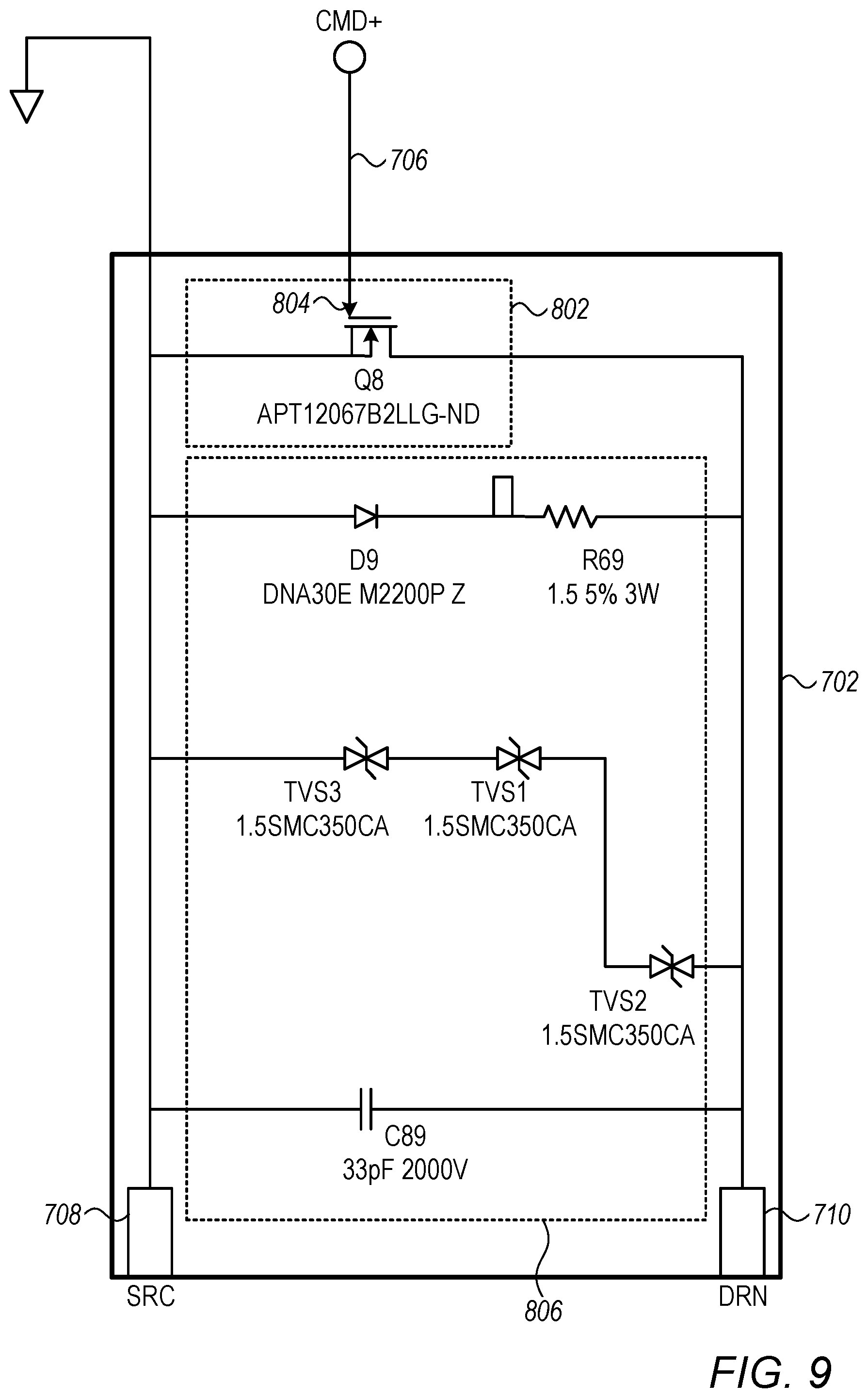 Patent US12102374 Figure 9 – Pulse generator for irreversible electroporation with switchable pulse application