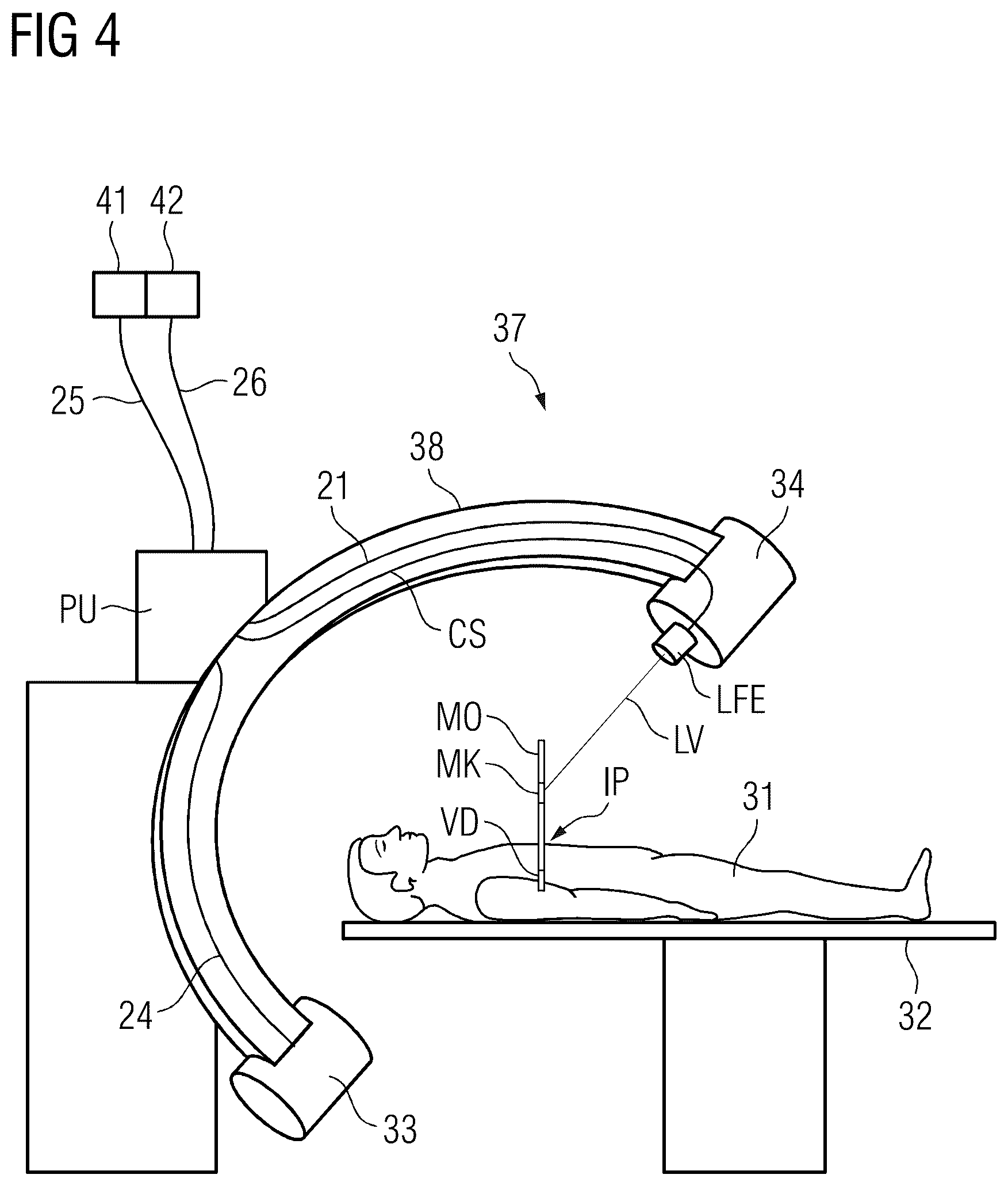 Patent US12102395 Figure 4 – System for positioning a medical object at a desired depth and method for emitting a light distribution