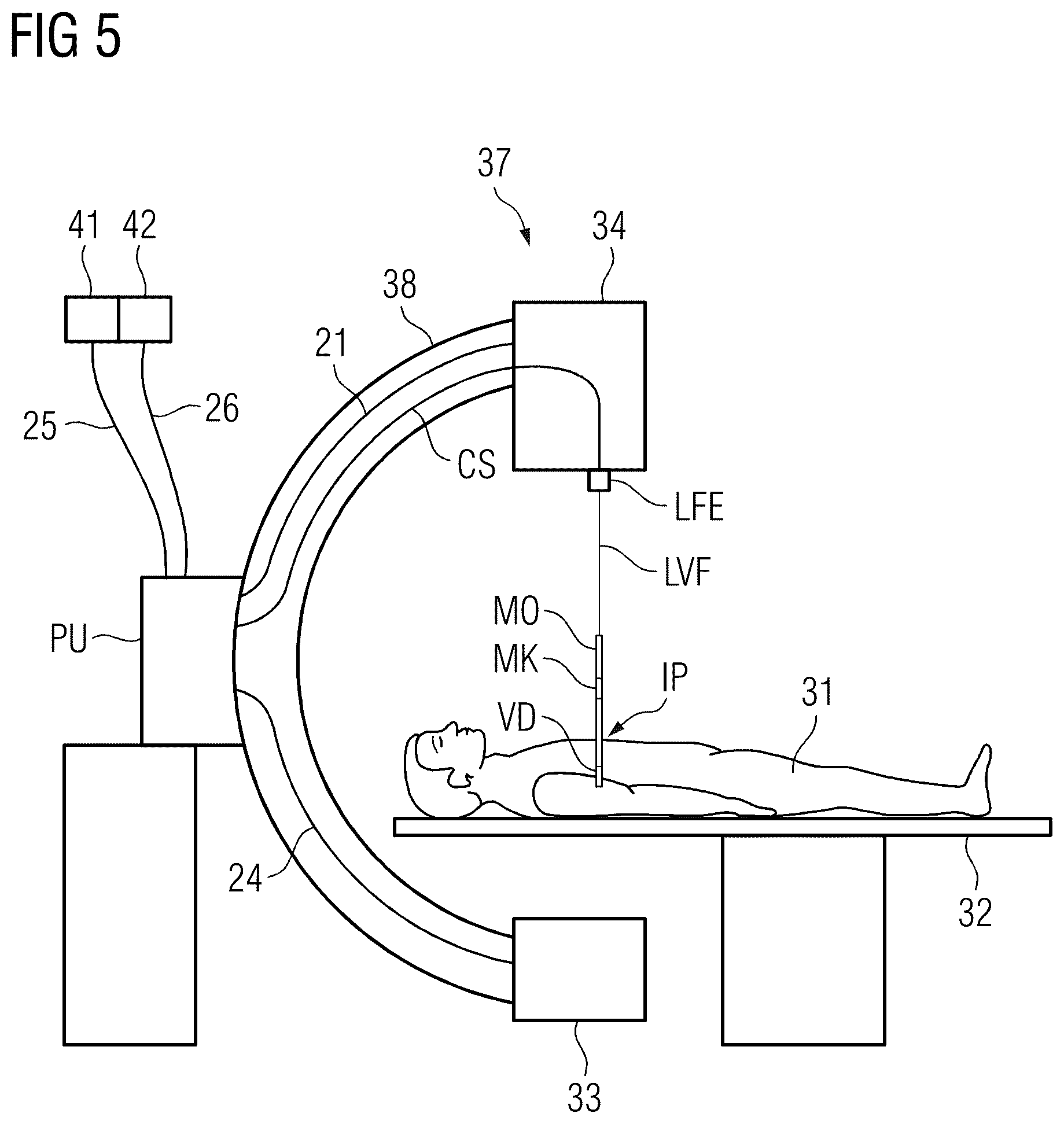 Patent US12102395 Figure 5 – System for positioning a medical object at a desired depth and method for emitting a light distribution