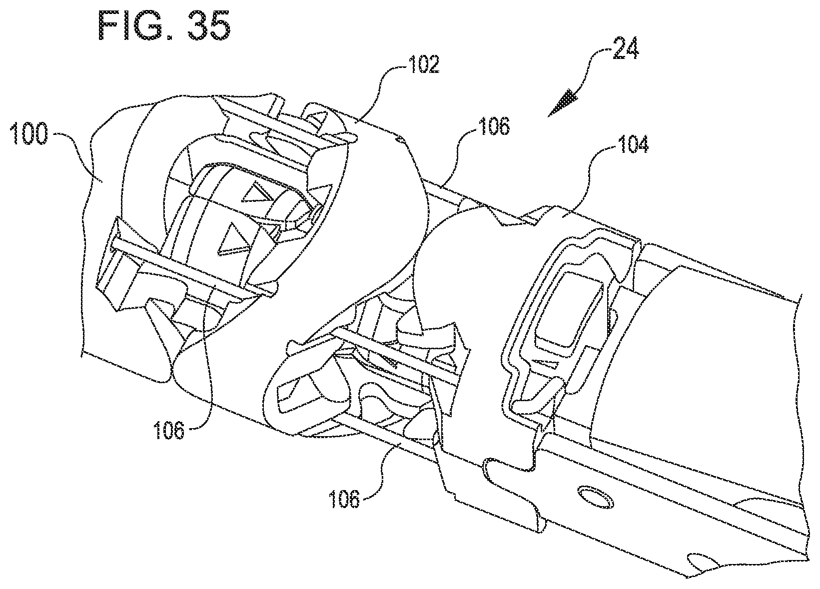 Patent US12102401 Figure 13 – Stapler beam architecture