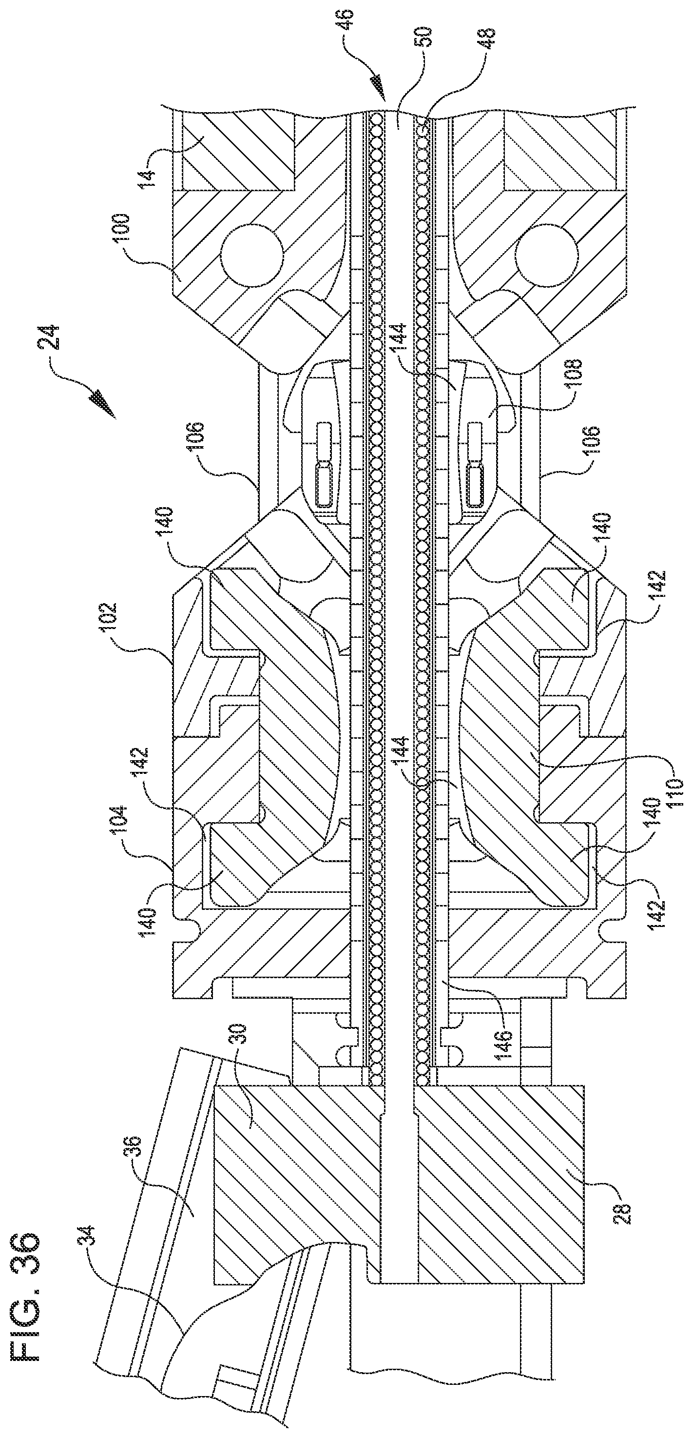 Patent US12102401 Figure 14 – Stapler beam architecture