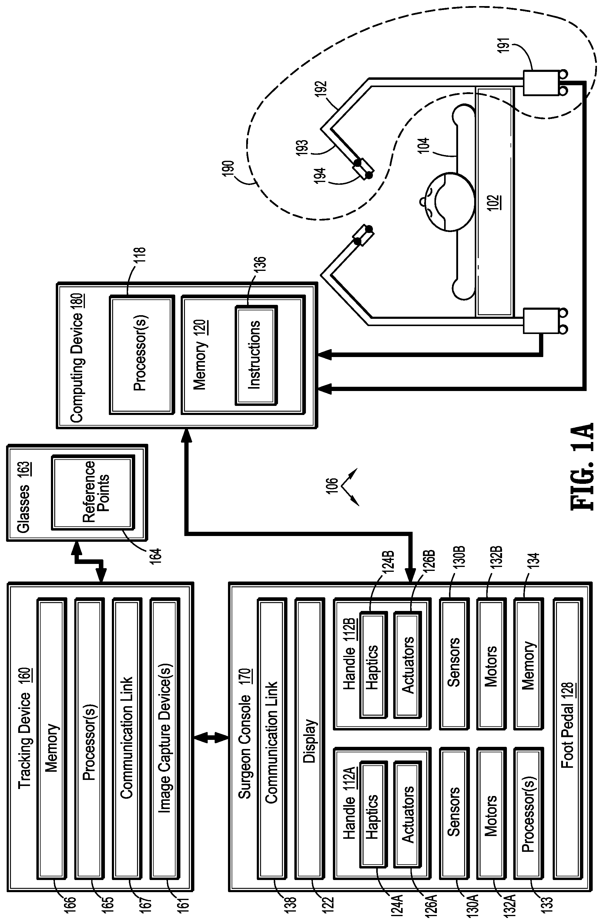 Patent US12102403 Figure 1 – Robotic surgical systems with user engagement monitoring