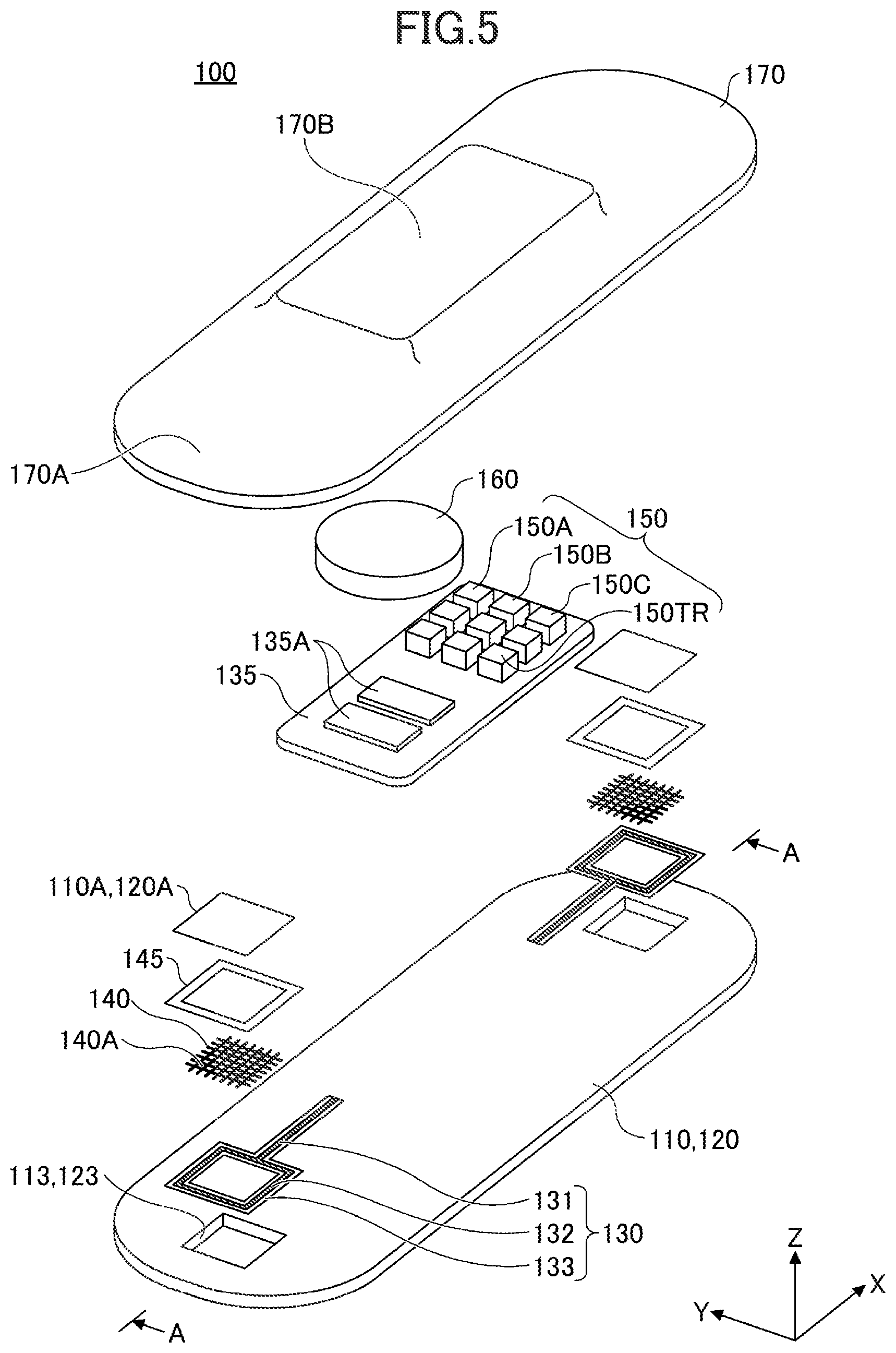 Patent US12102437 Figure 5 – Data acquisition device and biosensor