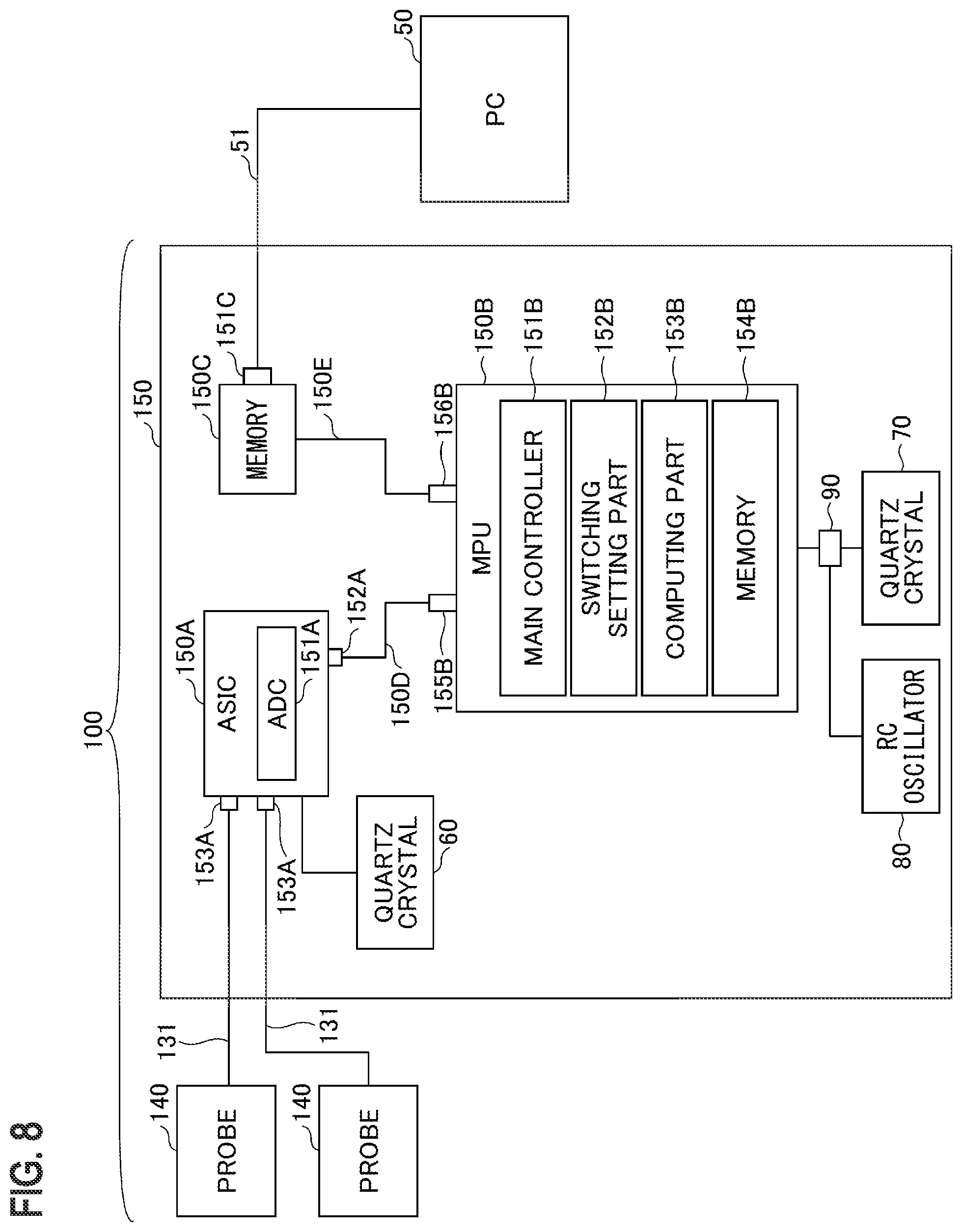 Patent US12102437 Figure 8 – Data acquisition device and biosensor