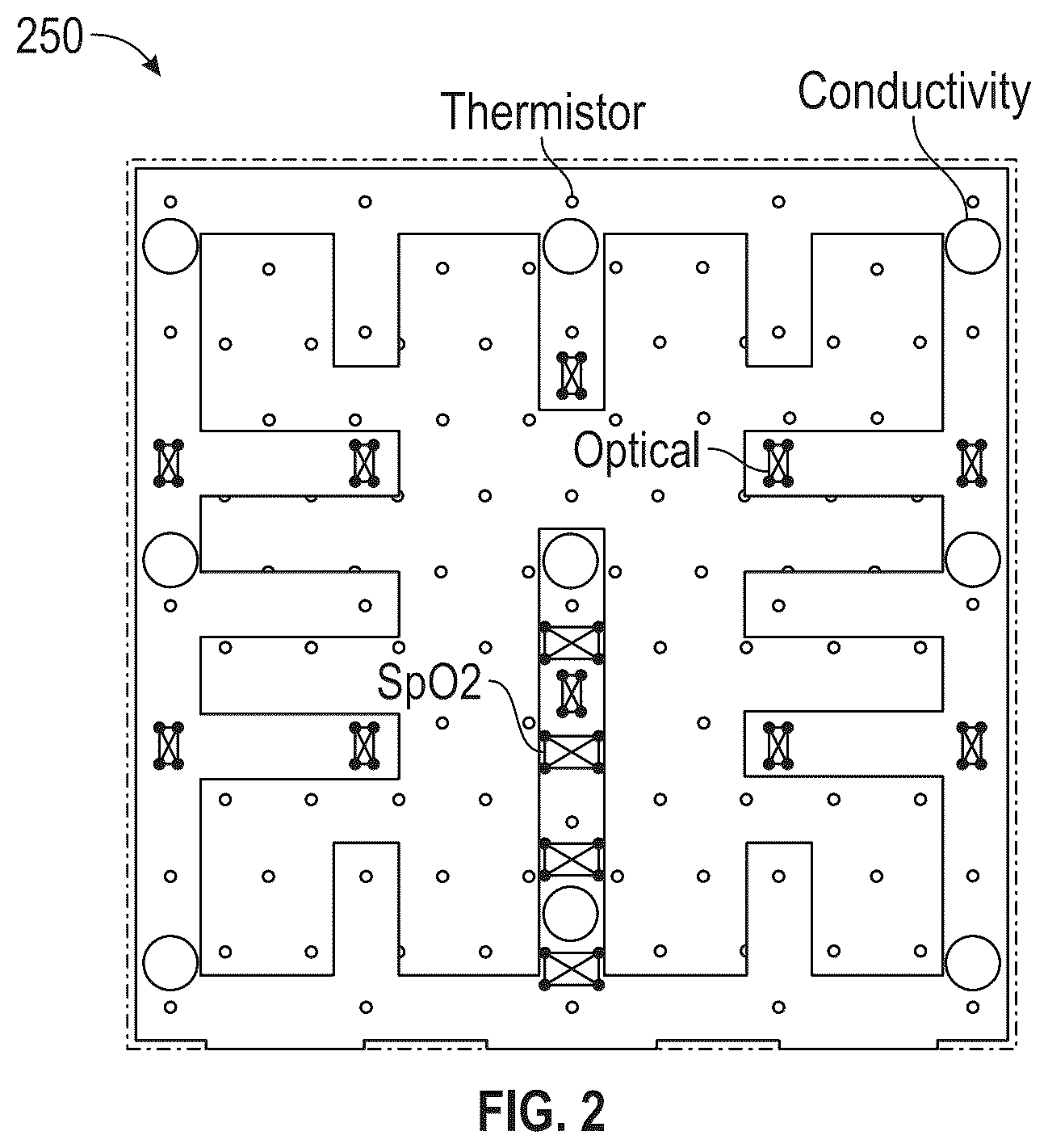 Patent US12102447 Figure 7 – Positioning of sensors for sensor enabled wound monitoring or therapy