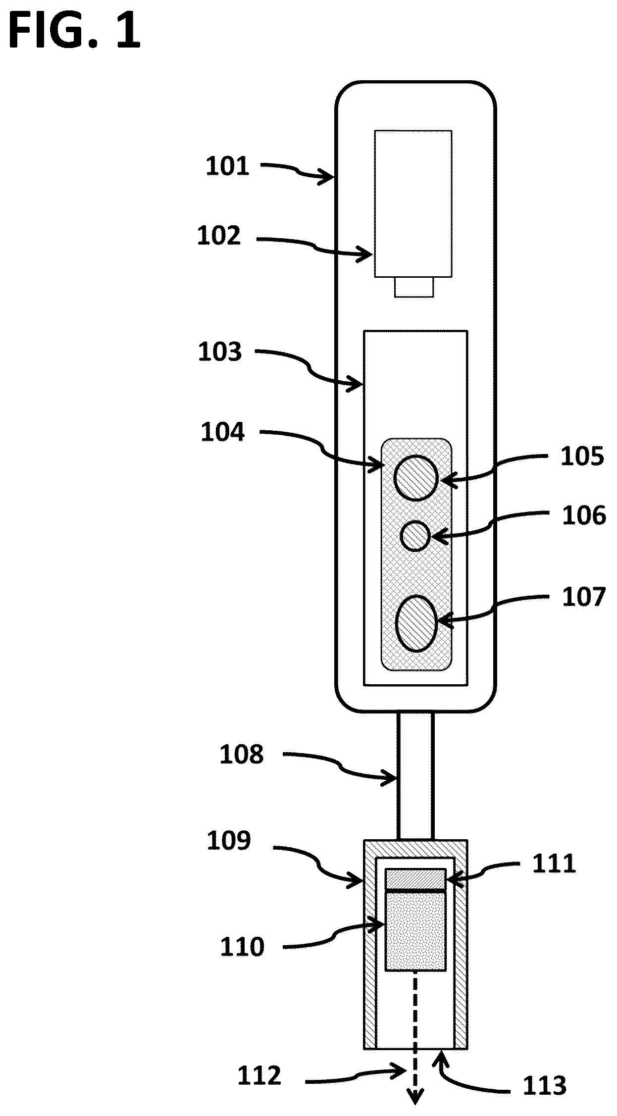 Patent US12102461 Figure 1 – Intraoperative radiation probe system with radiation-orientation mapping