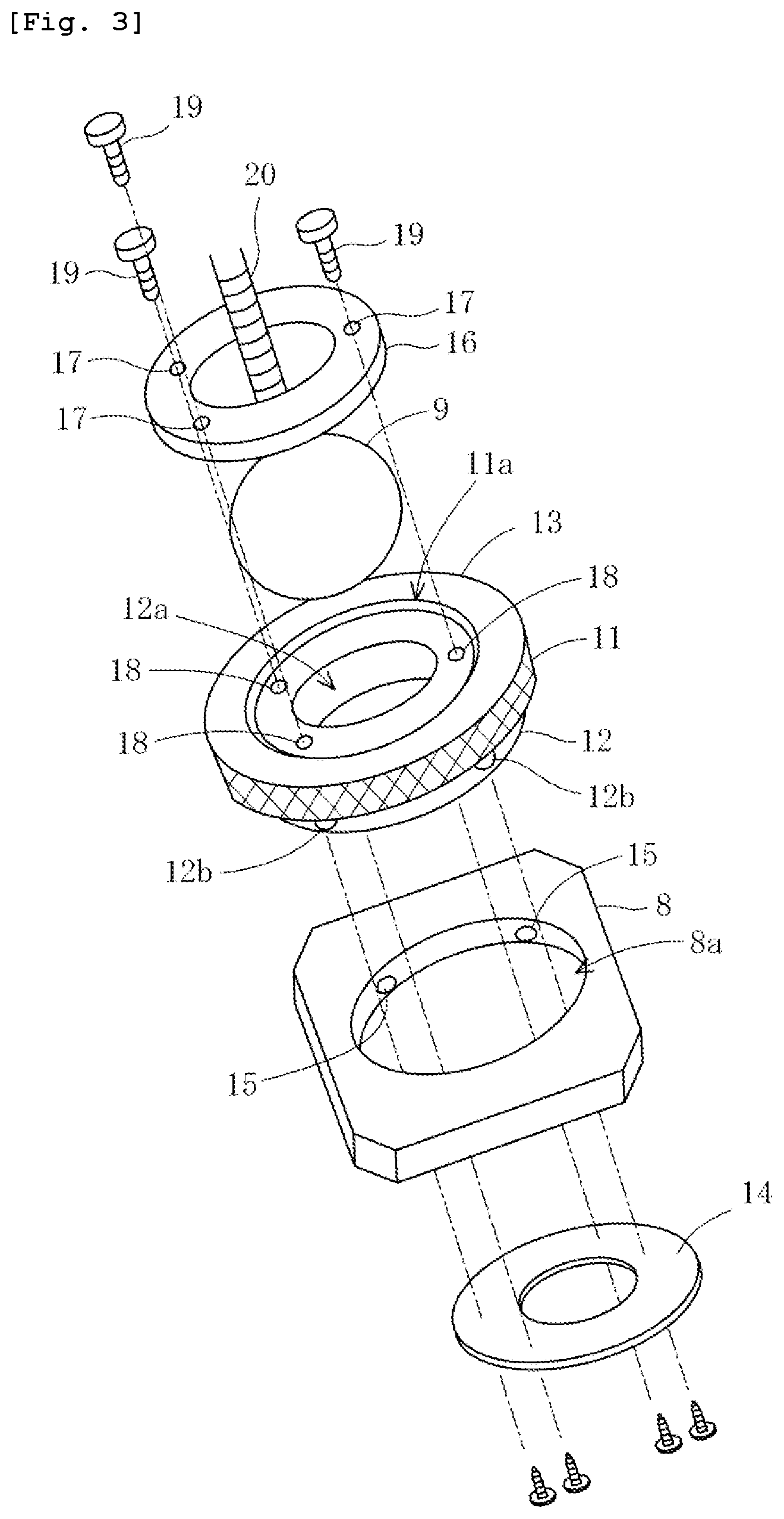 Patent US12102496 Figure 3 – Angle adjustment stage device for dental technique