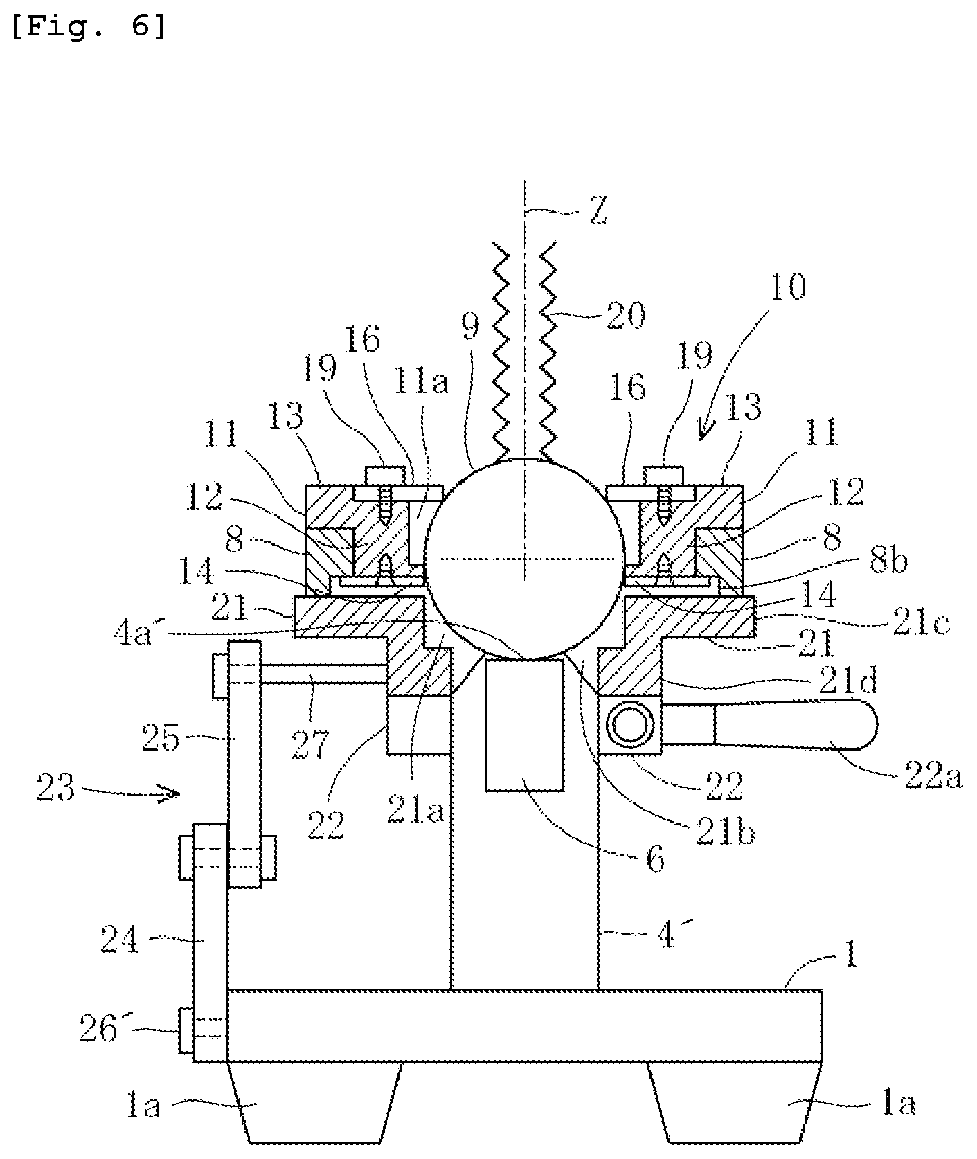 Patent US12102496 Figure 6 – Angle adjustment stage device for dental technique