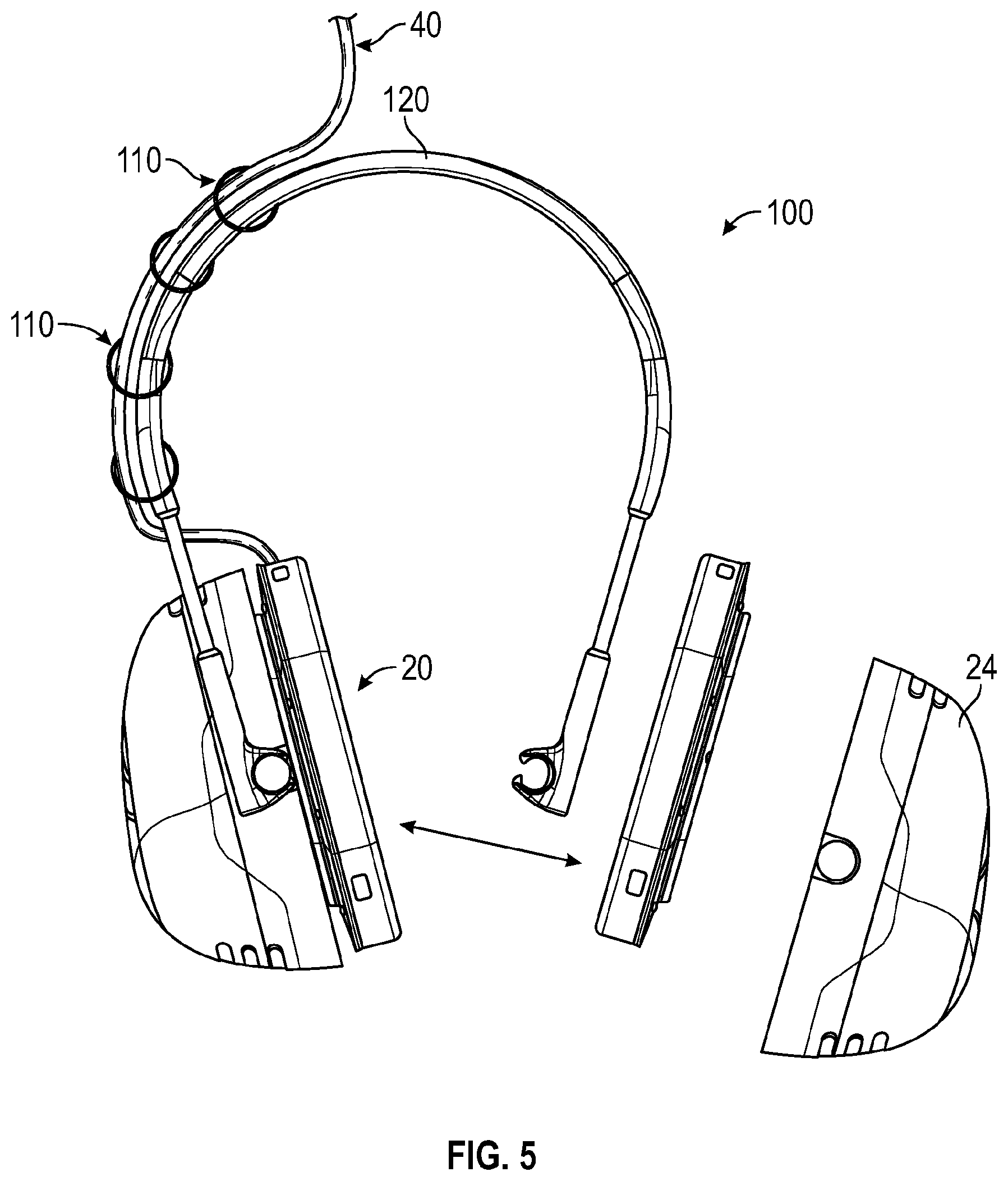 Patent US12102507 Figure 4 – Ear cushion system with fluid flow, ear cushion, fluid guide device, headset and headgear with such system