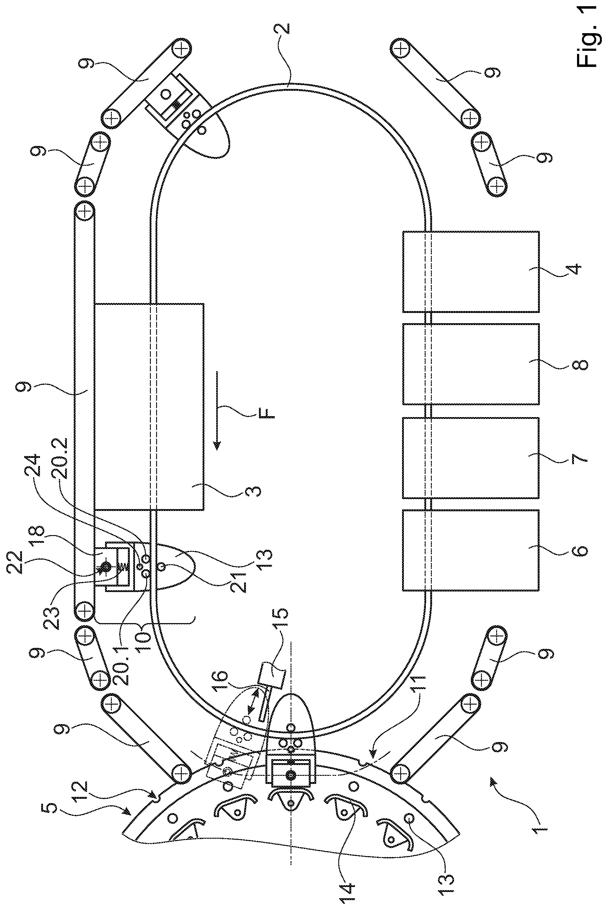 Patent US12102513 Figure 1 – Apparatus and method for equipping tampon applicators with tampons