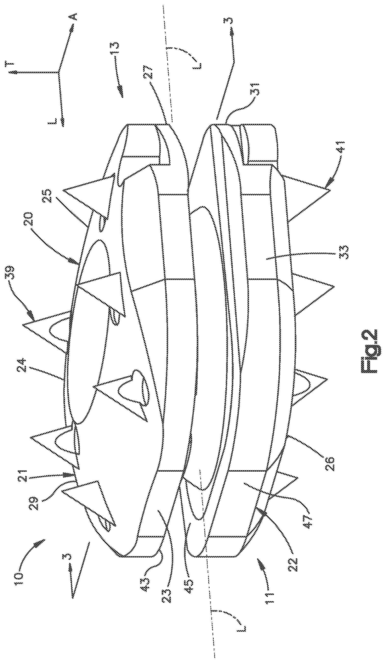 Patent US12102543 Figure 2 – Inter vertebral implant