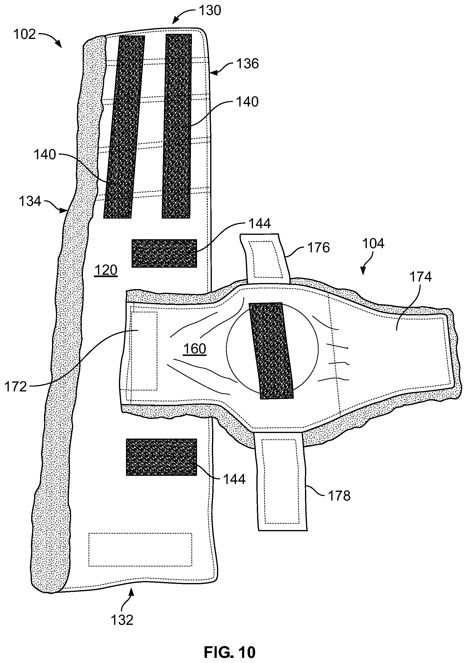 Patent US12102548 Figure 8 – Leg protector for above-knee amputation