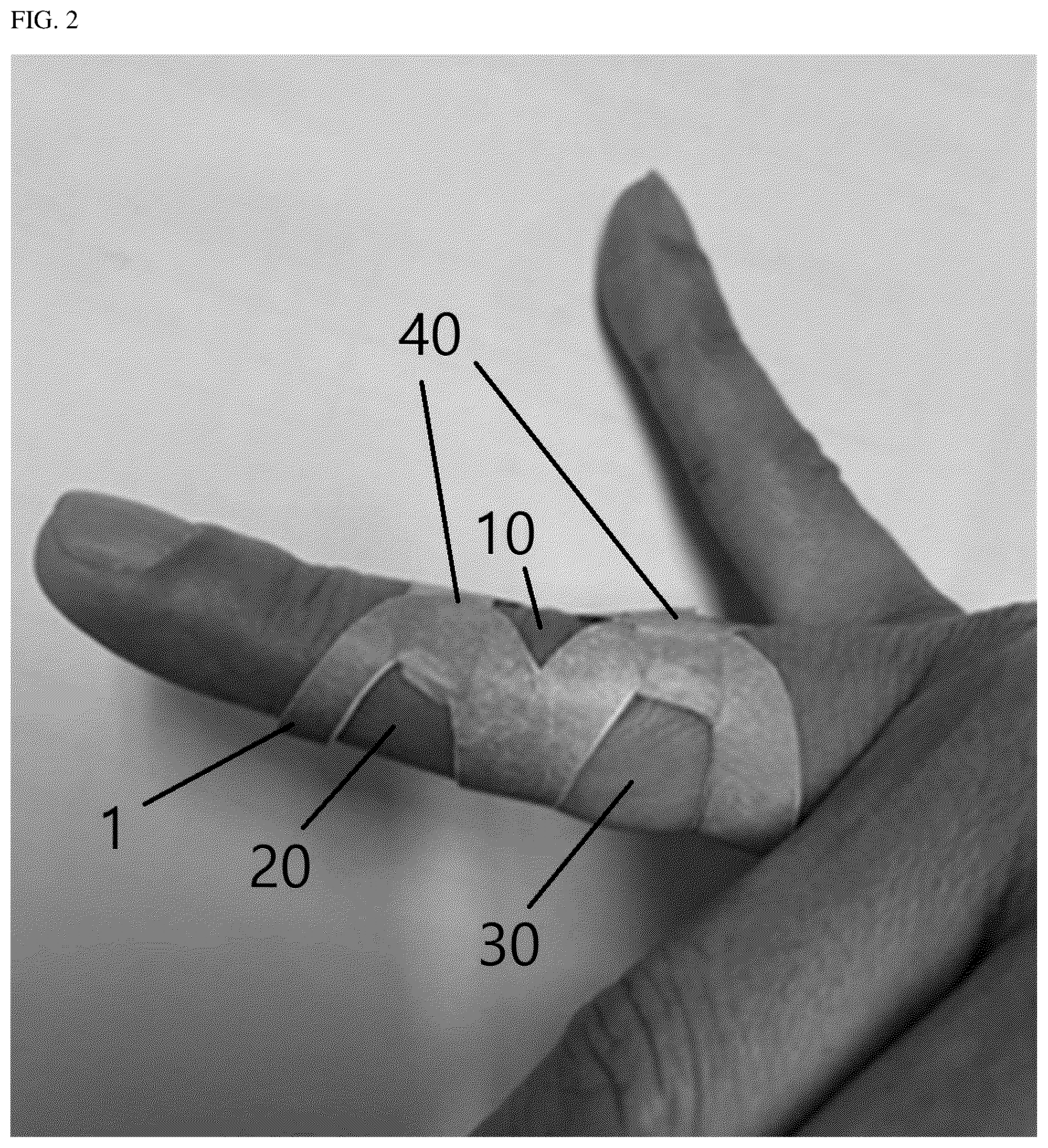 Patent US12102551 Figure 2 – Finger splint for manual therapy