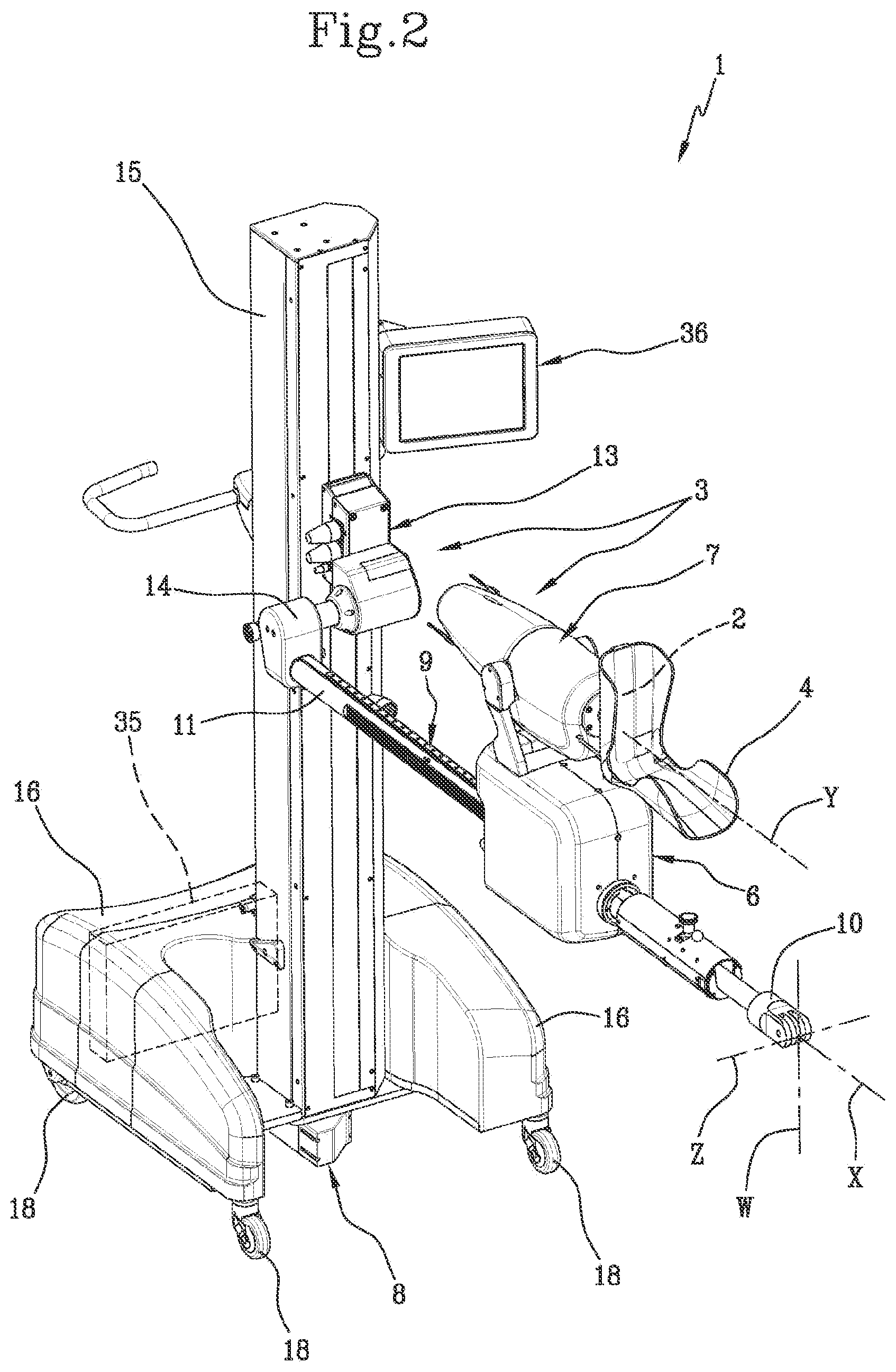 Patent US12102570 Figure 2 – Positioning apparatus of a patient's limb