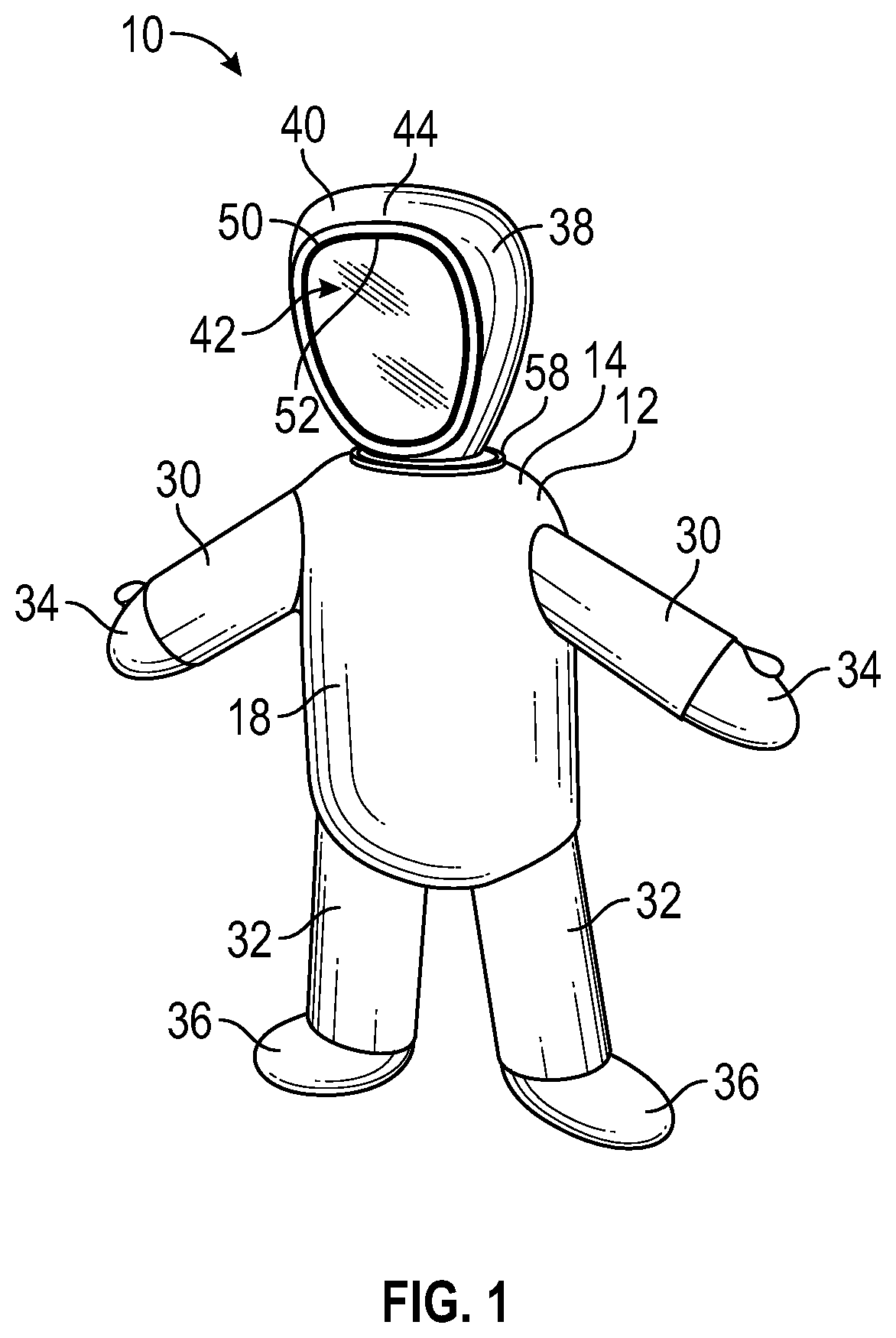 Patent US12102572 Figure 1 – Mortuary undergarment assembly