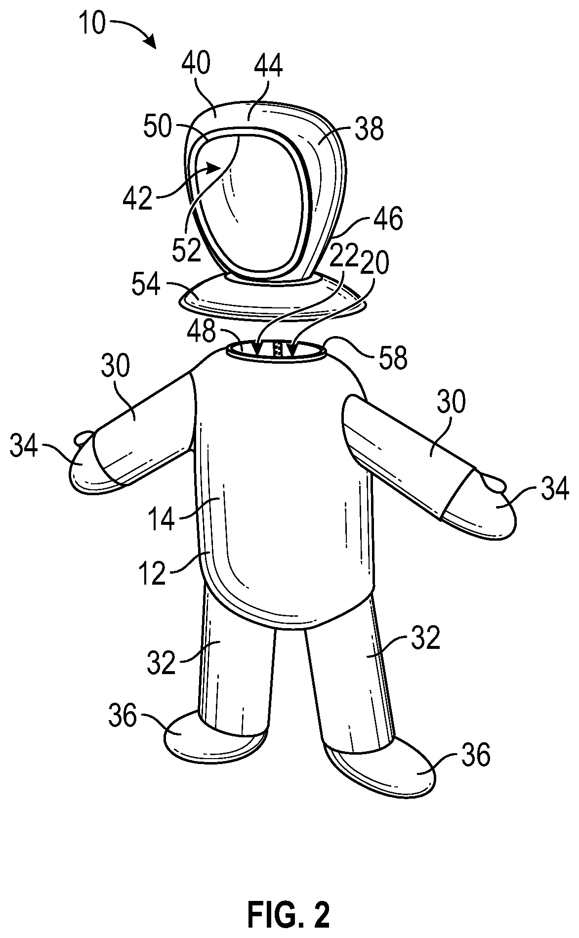 Patent US12102572 Figure 2 – Mortuary undergarment assembly