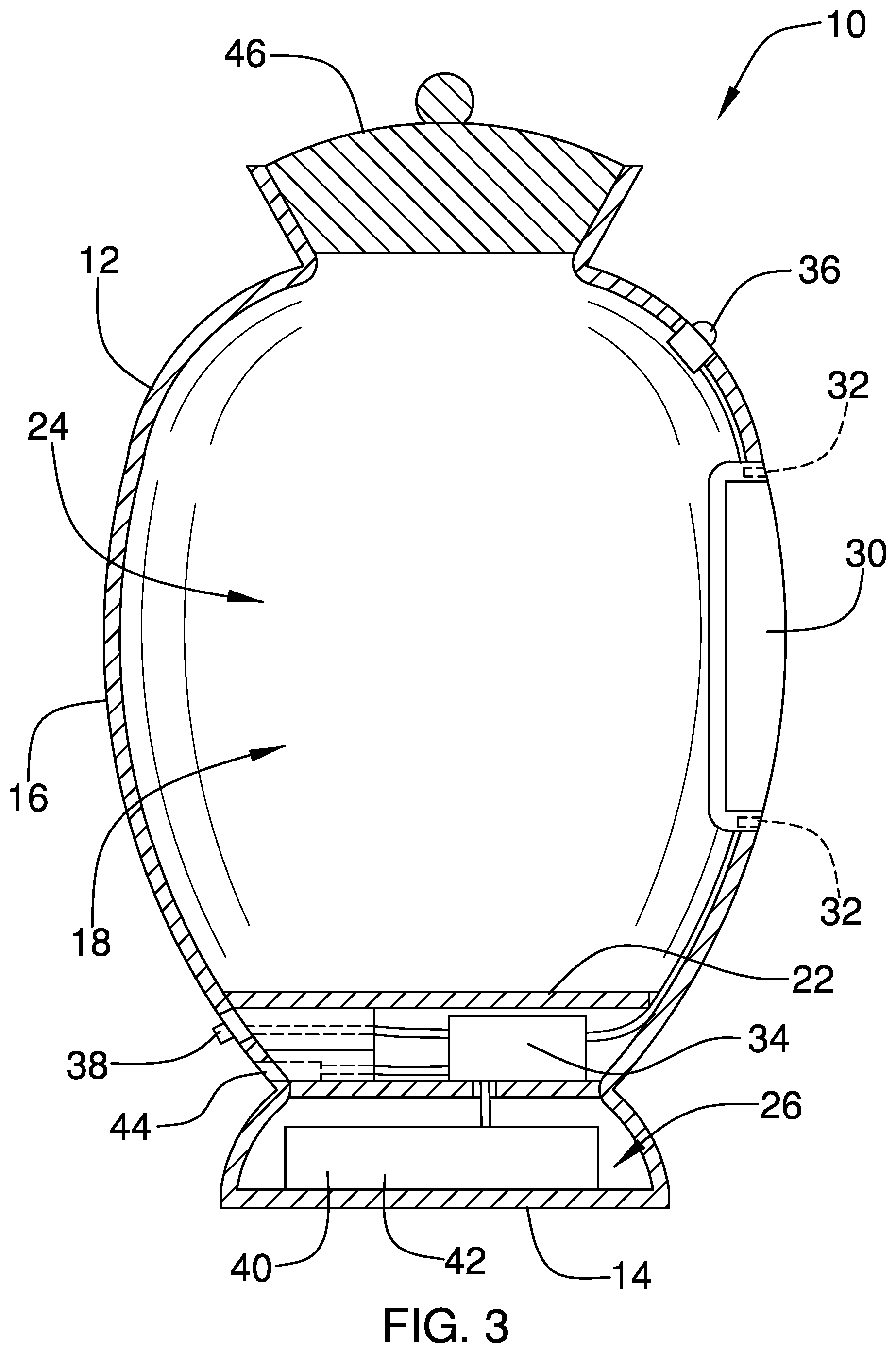 Patent US12102573 Figure 3 – Cremation urn