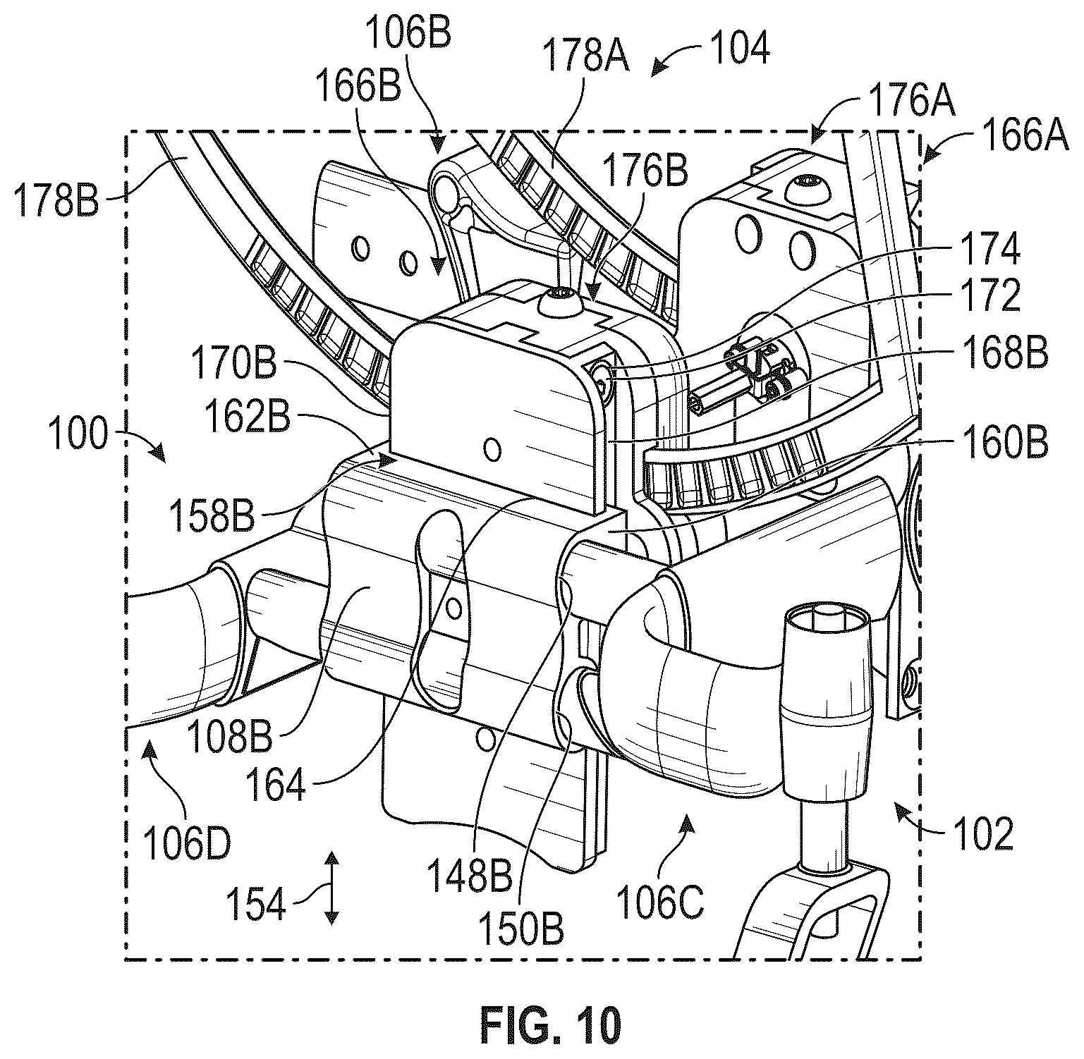 Patent US12102575 Figure 7 – Wheelchair having an adjustable base
