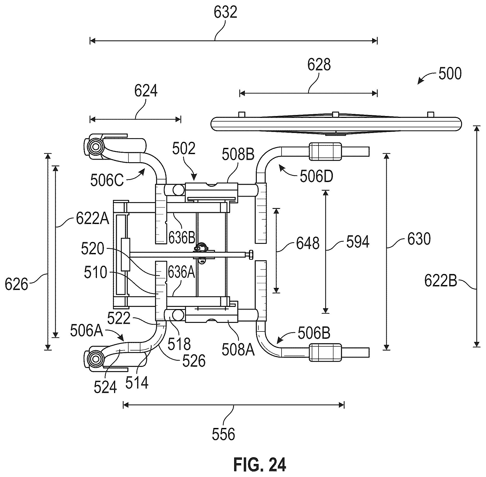 Patent US12102575 Figure 18 – Wheelchair having an adjustable base