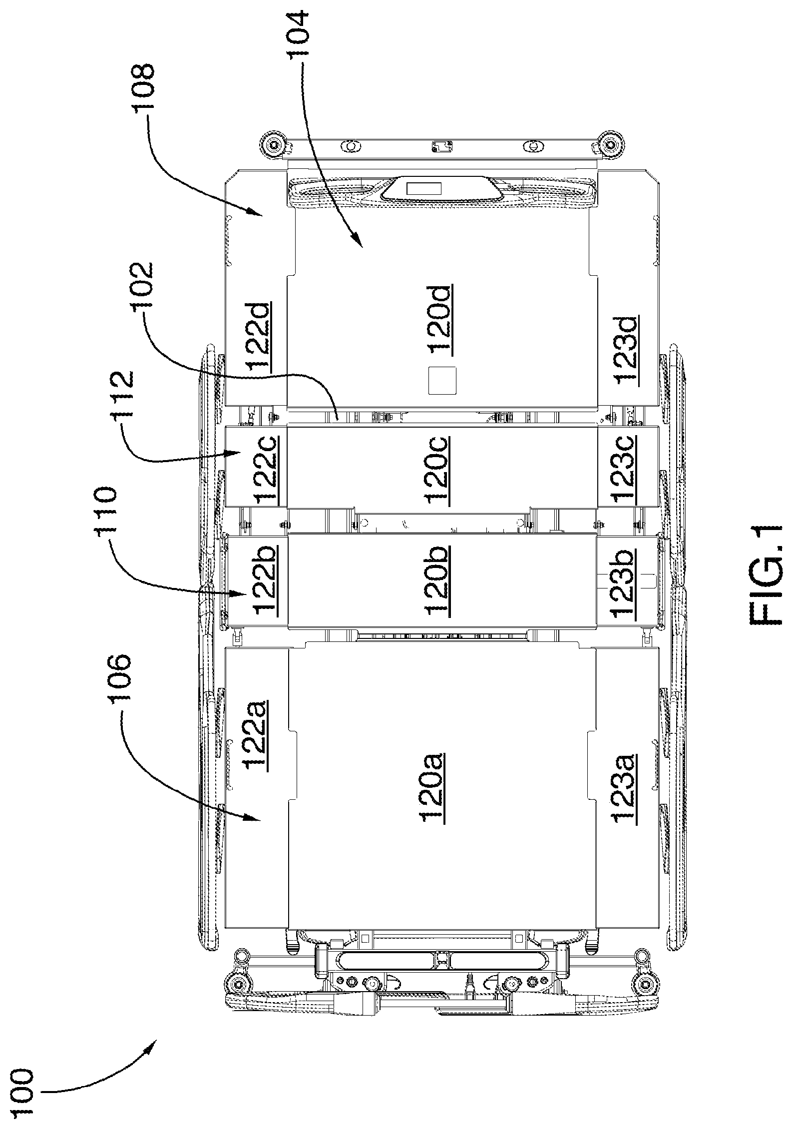 Patent US12102578 Figure 1 – System for adjusting a configuration of a patient support apparatus