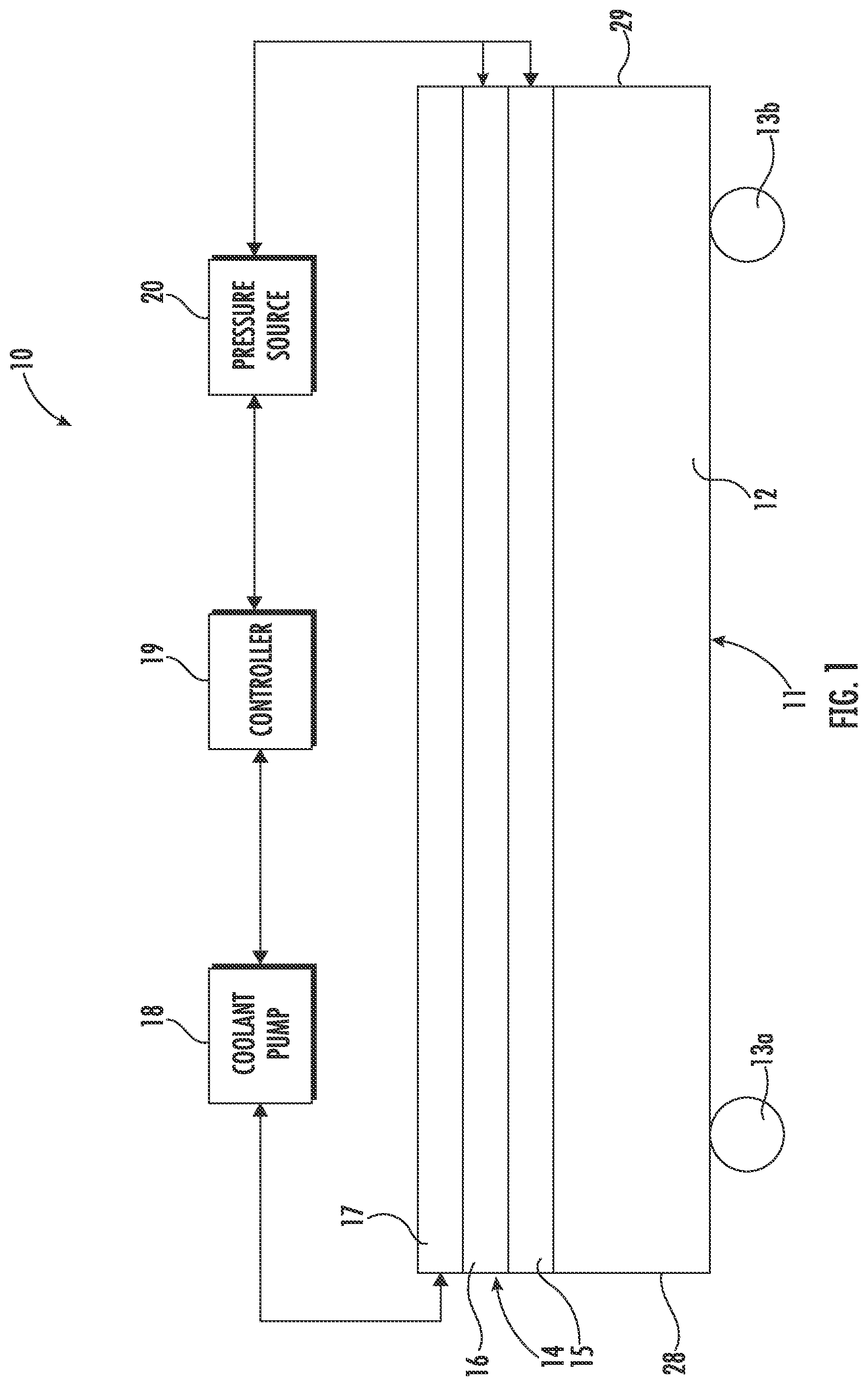 Patent US12102580 — Hospital bed with inflatable bladders with random inflation and related methods — Figure 1