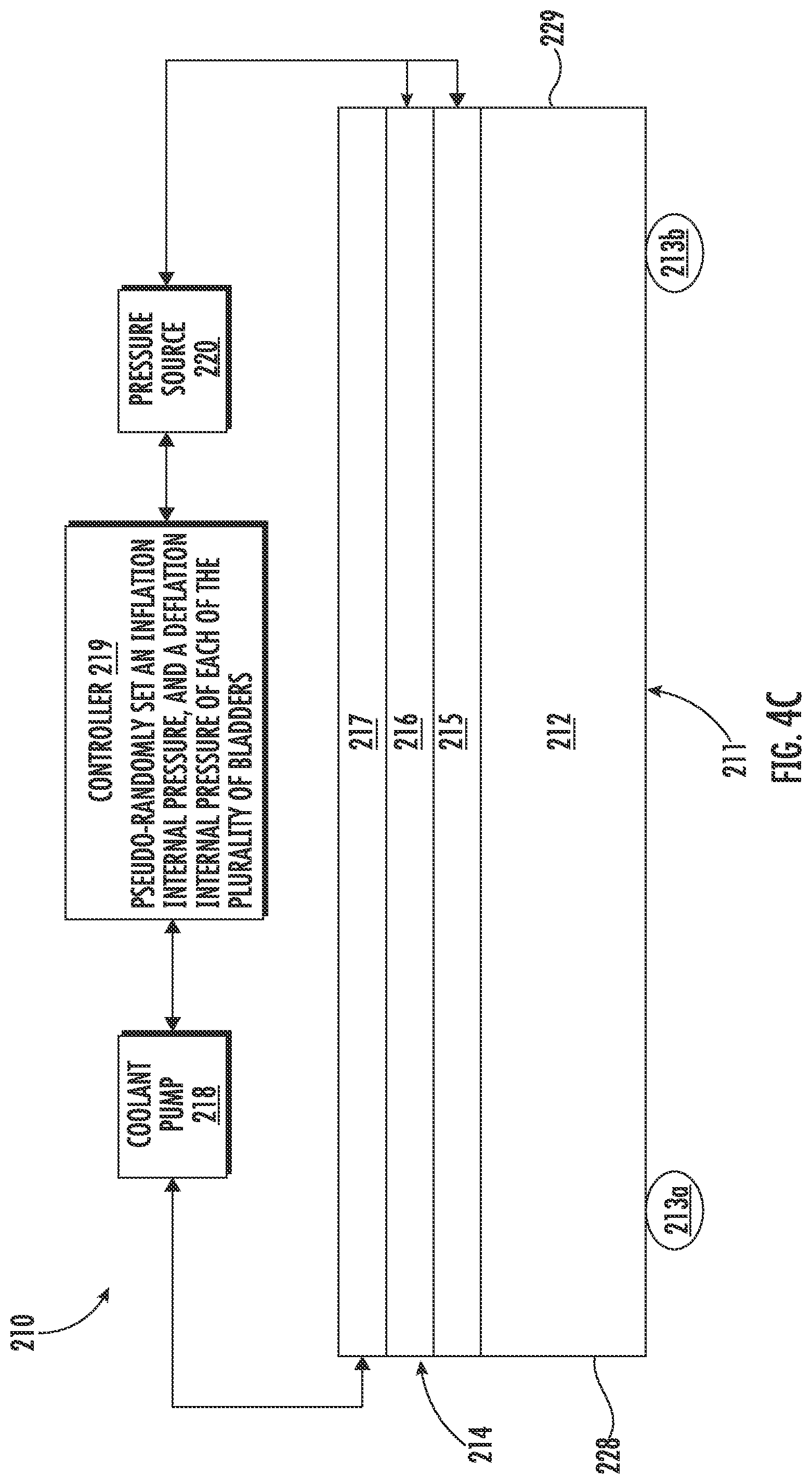 Patent US12102580 Figure 5 – Hospital bed with inflatable bladders with random inflation and related methods