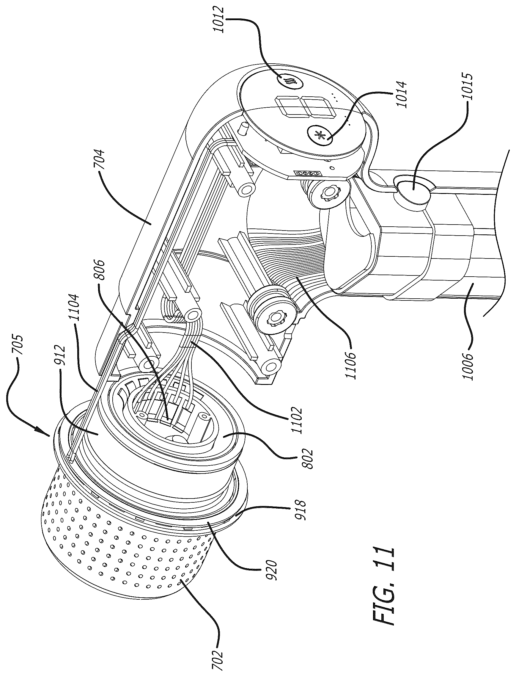 Patent US12102583 Figure 12 – Temperature-controlled massage node light indicator
