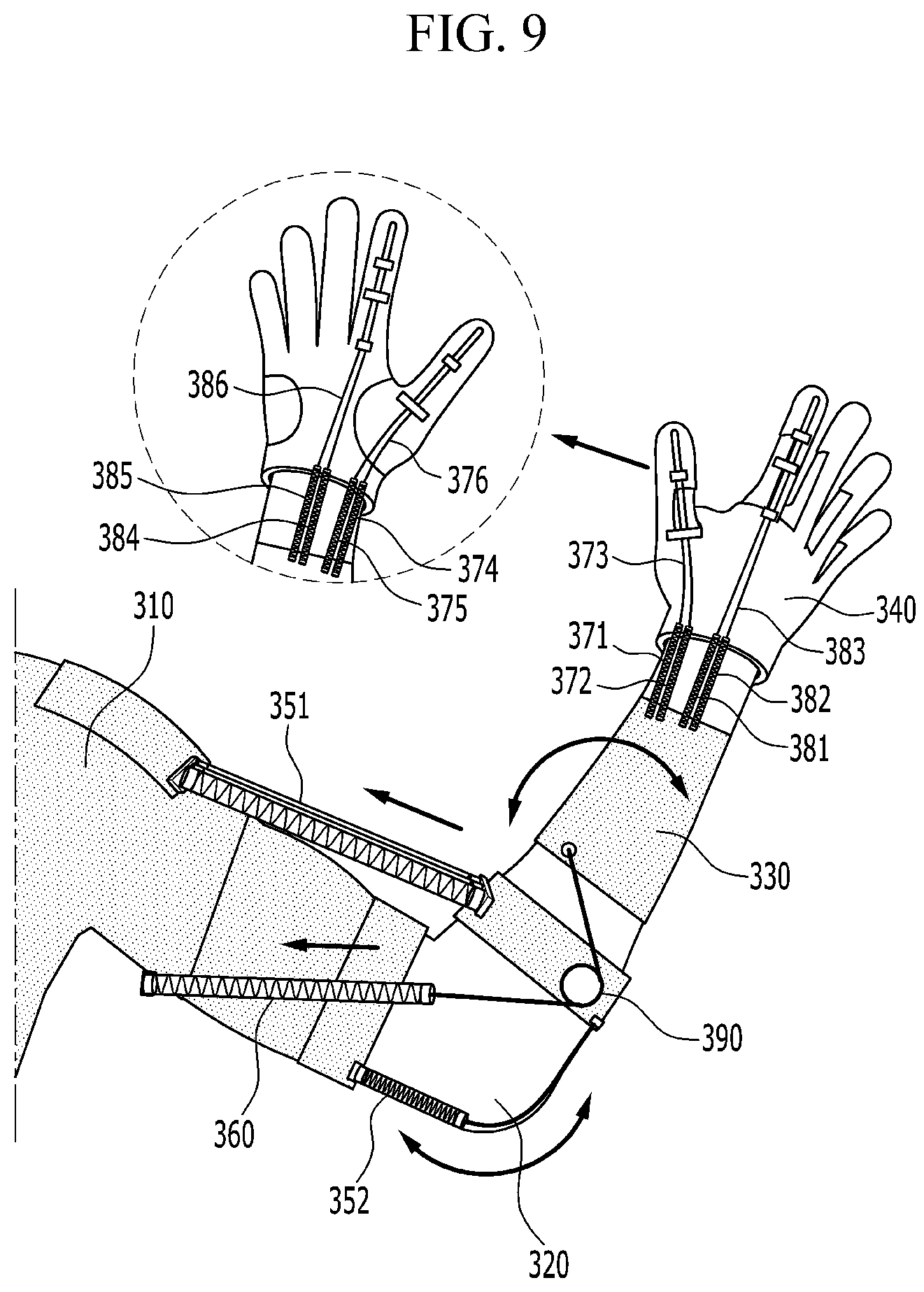 Patent US12102585 Figure 9 – Wearable robot for assisting upper limb movement by using artificial muscle