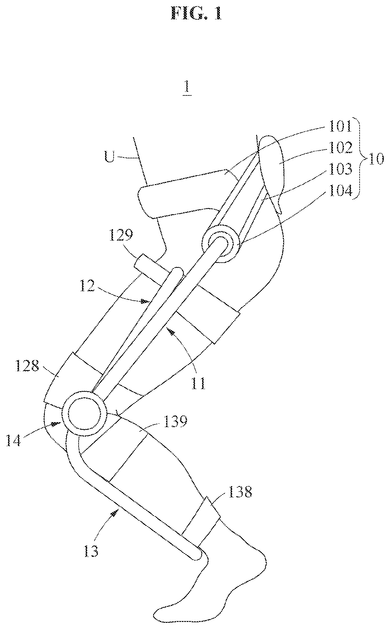 Patent US12102586 Figure 1 – Motion assistance apparatus